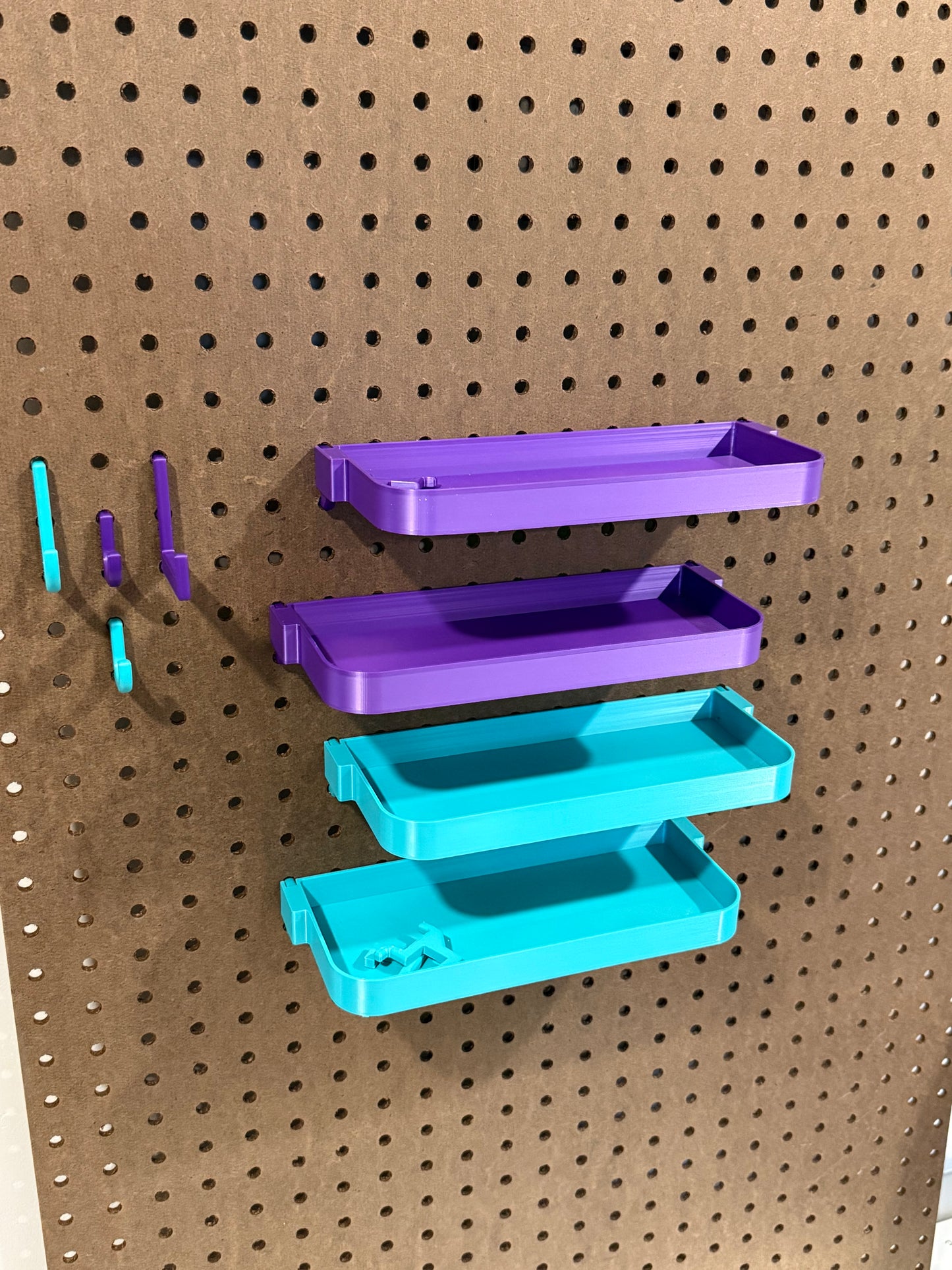 Pegboard Shelves for Standard 1/4” Holes – Custom Sizes & Colors