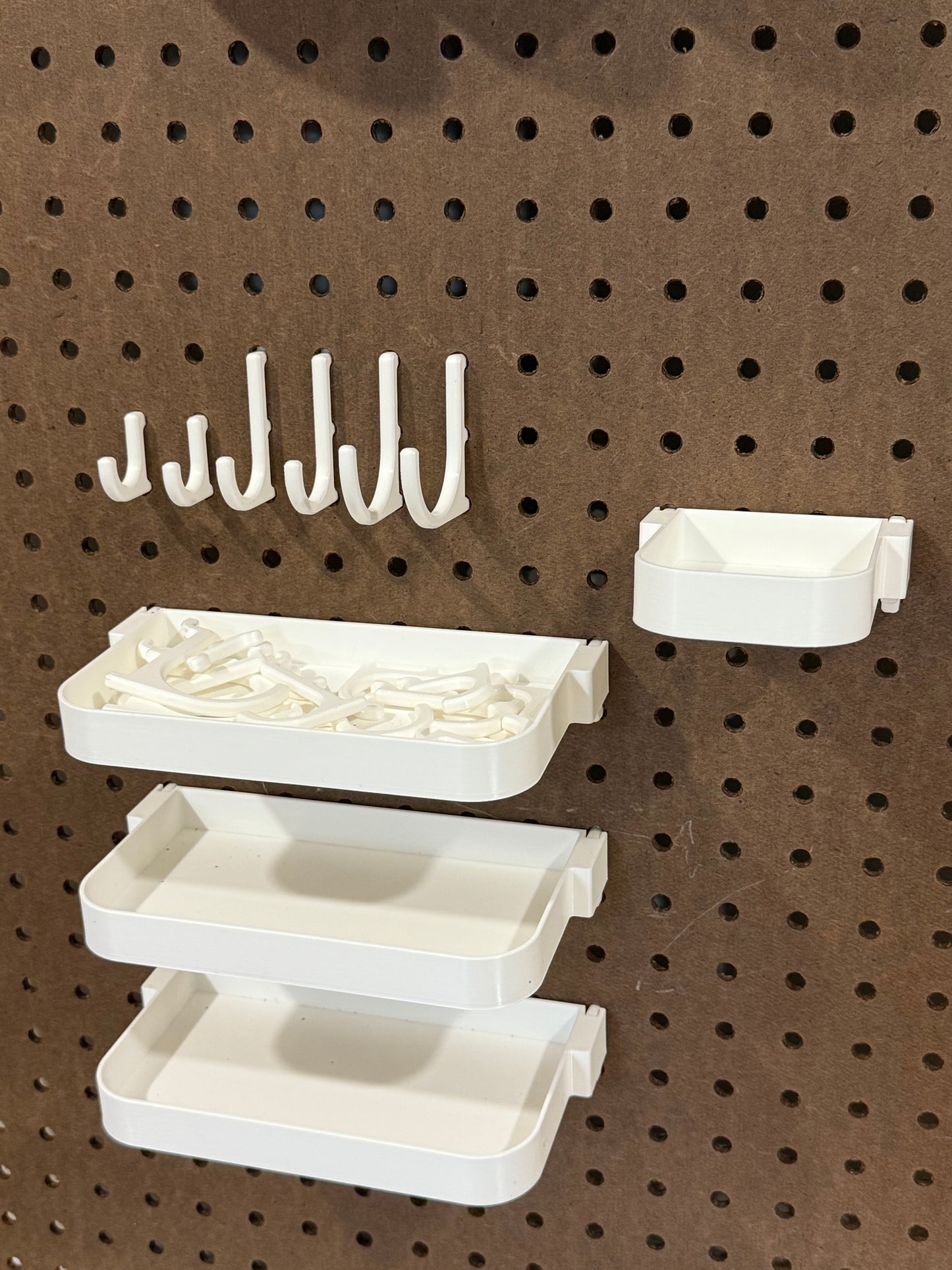 Pegboard Shelves for Standard 1/4” Holes – Custom Sizes & Colors