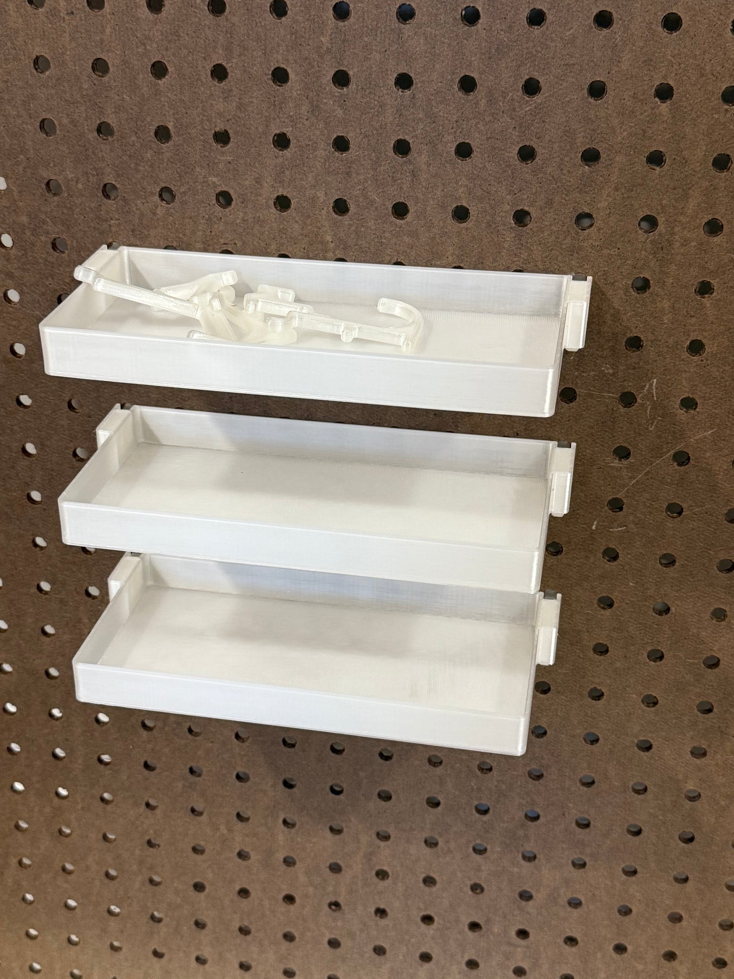 Pegboard Shelves for Standard 1/4” Holes – Custom Sizes & Colors