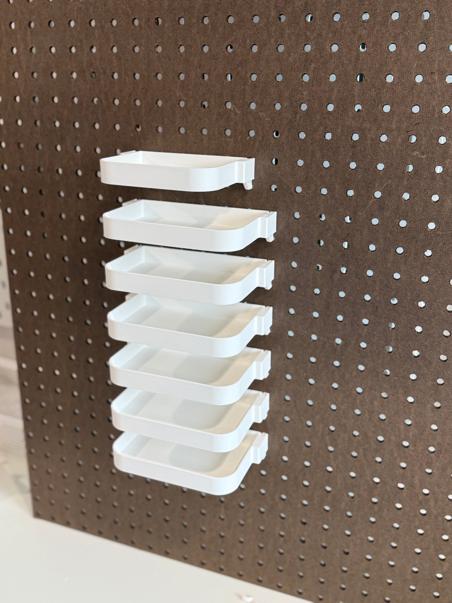 Pegboard Shelves for Standard 1/4” Holes – Custom Sizes & Colors