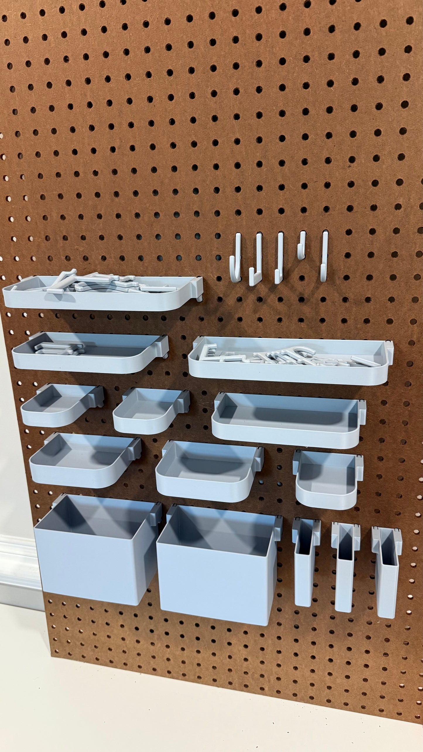Pegboard Shelves for Standard 1/4” Holes – Custom Sizes & Colors