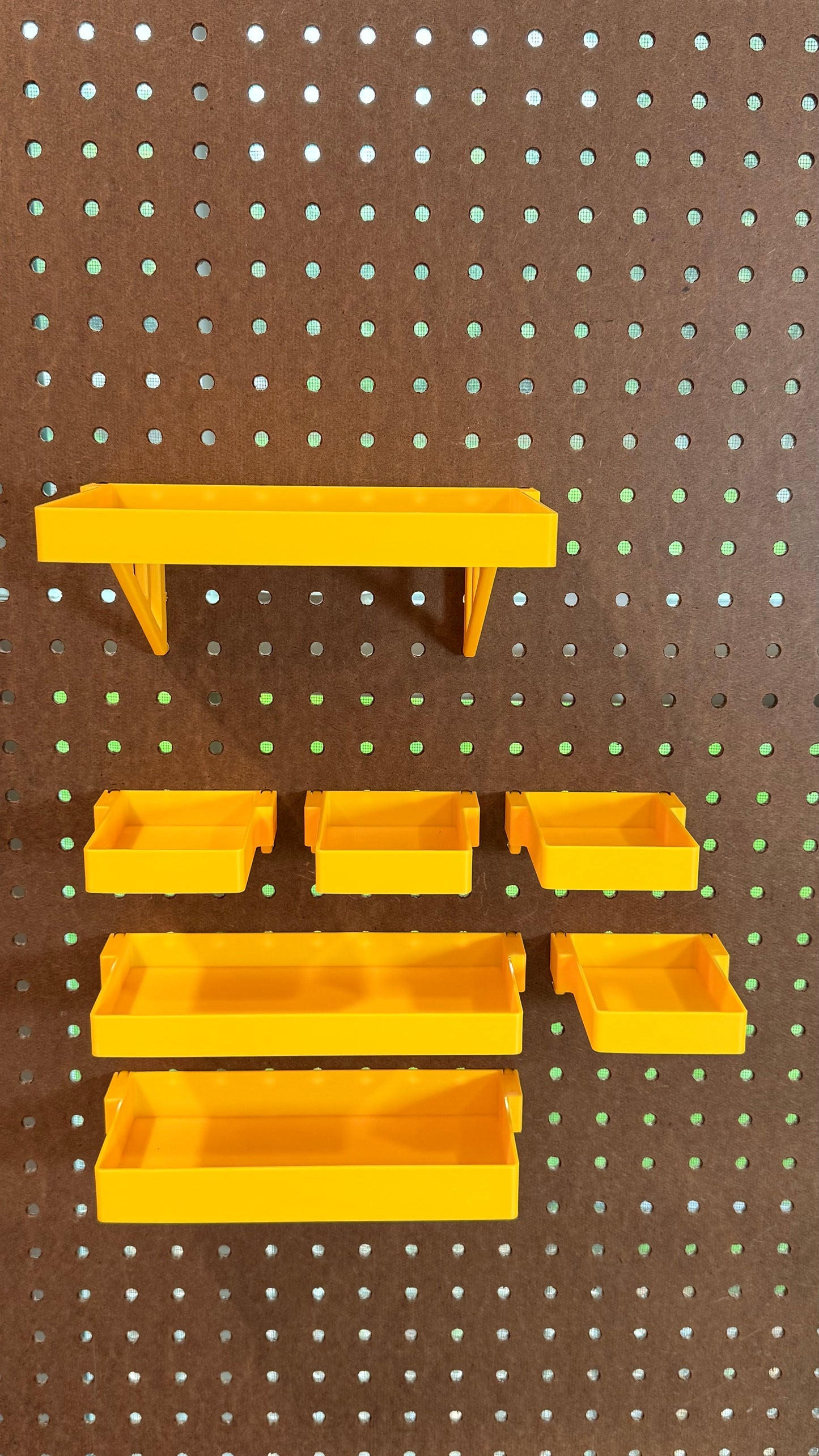 Pegboard Shelves for Standard 1/4” Holes – Custom Sizes & Colors