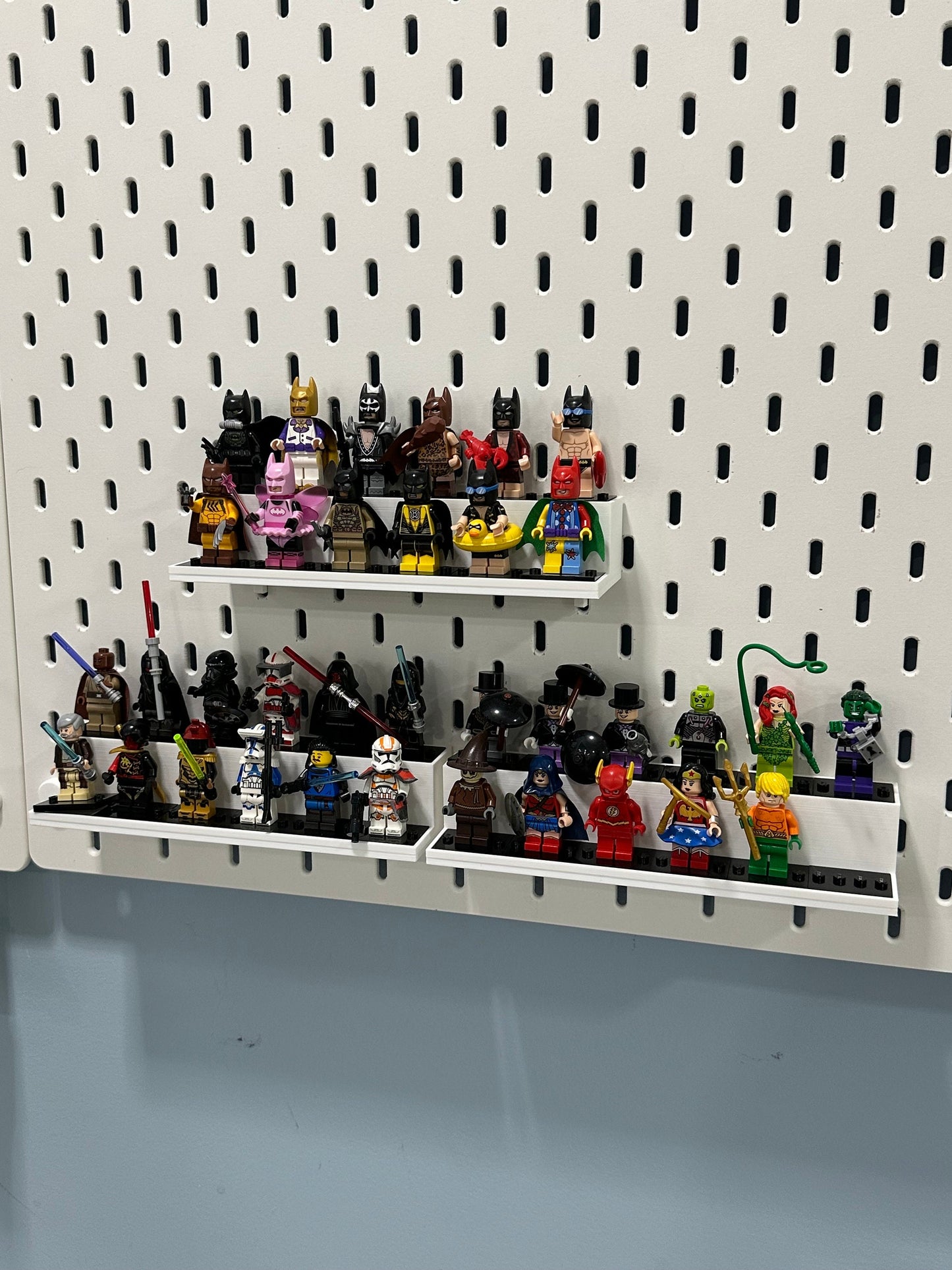 LEGO Minifigure display shelf for IKEA SKADIS pegboard