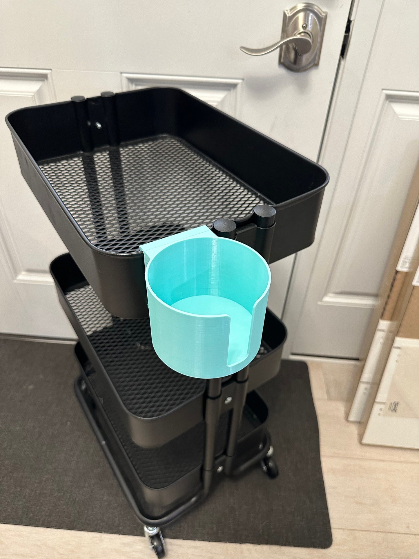 Cup and Mug holder for the IKEA RASKOG Utility Cart, 2 sizes, 30+ colors