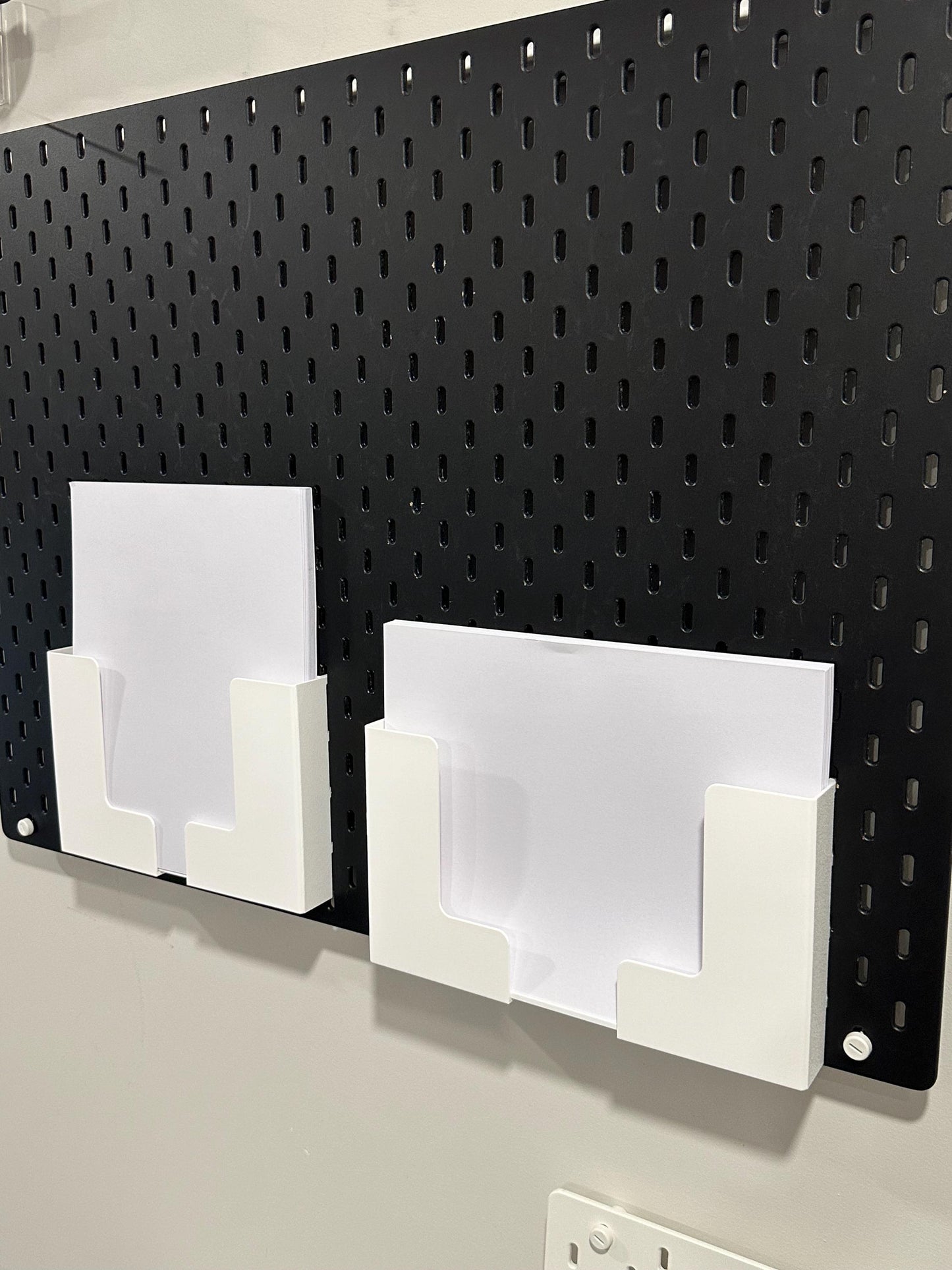 Adjustable Paper Holder for IKEA SKÅDIS Pegboard – Custom Pegboard Organizer