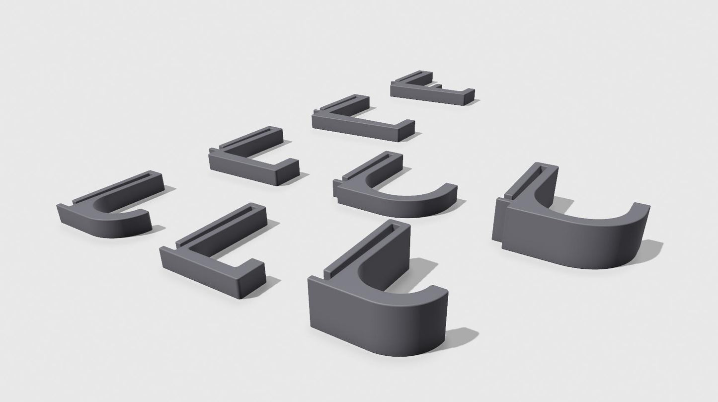 NISSAFORS Cart Hooks - 3D Printed in Small, Medium, Large + J-Style for Office, Crafts, Sewing - 30+ Colors