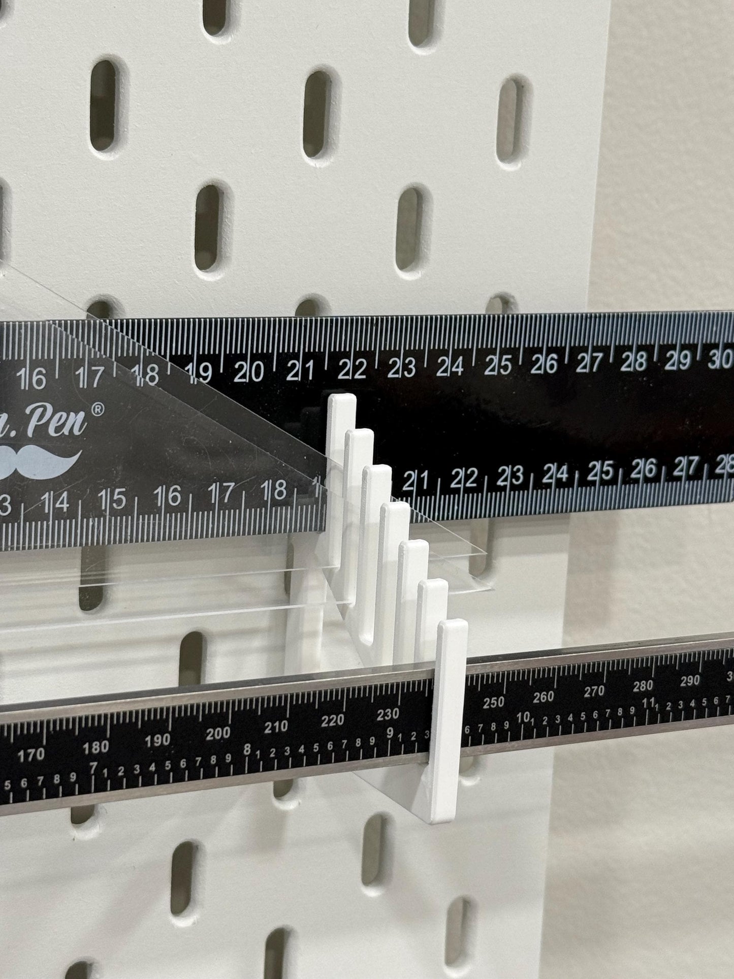 Ruler Holder for IKEA SKADIS Pegboards - Multiple Styles & Colors