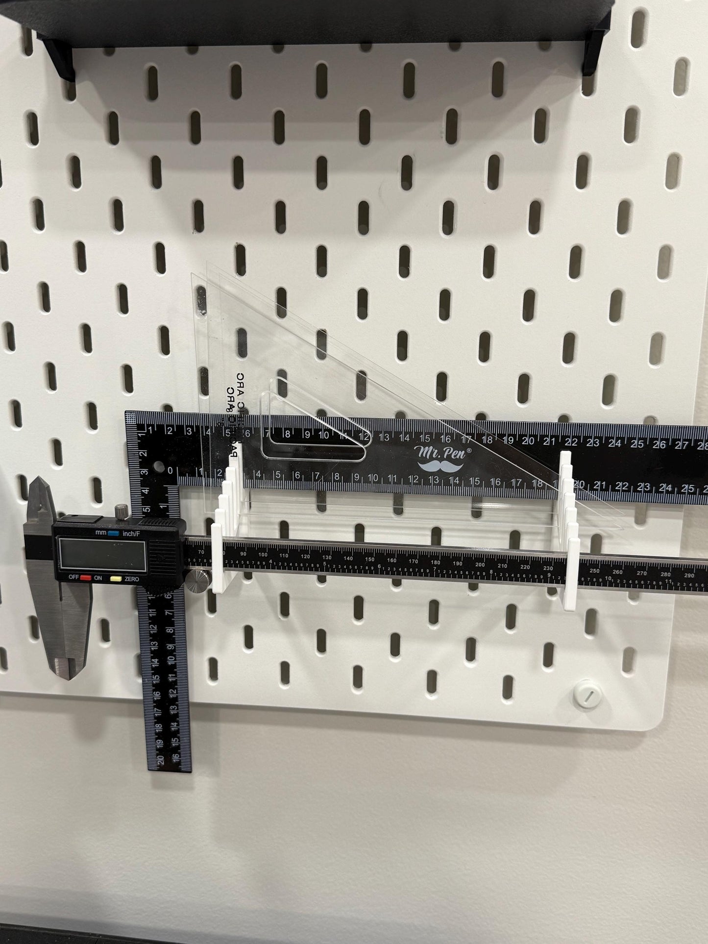 Ruler Holder for IKEA SKADIS Pegboards - Multiple Styles & Colors