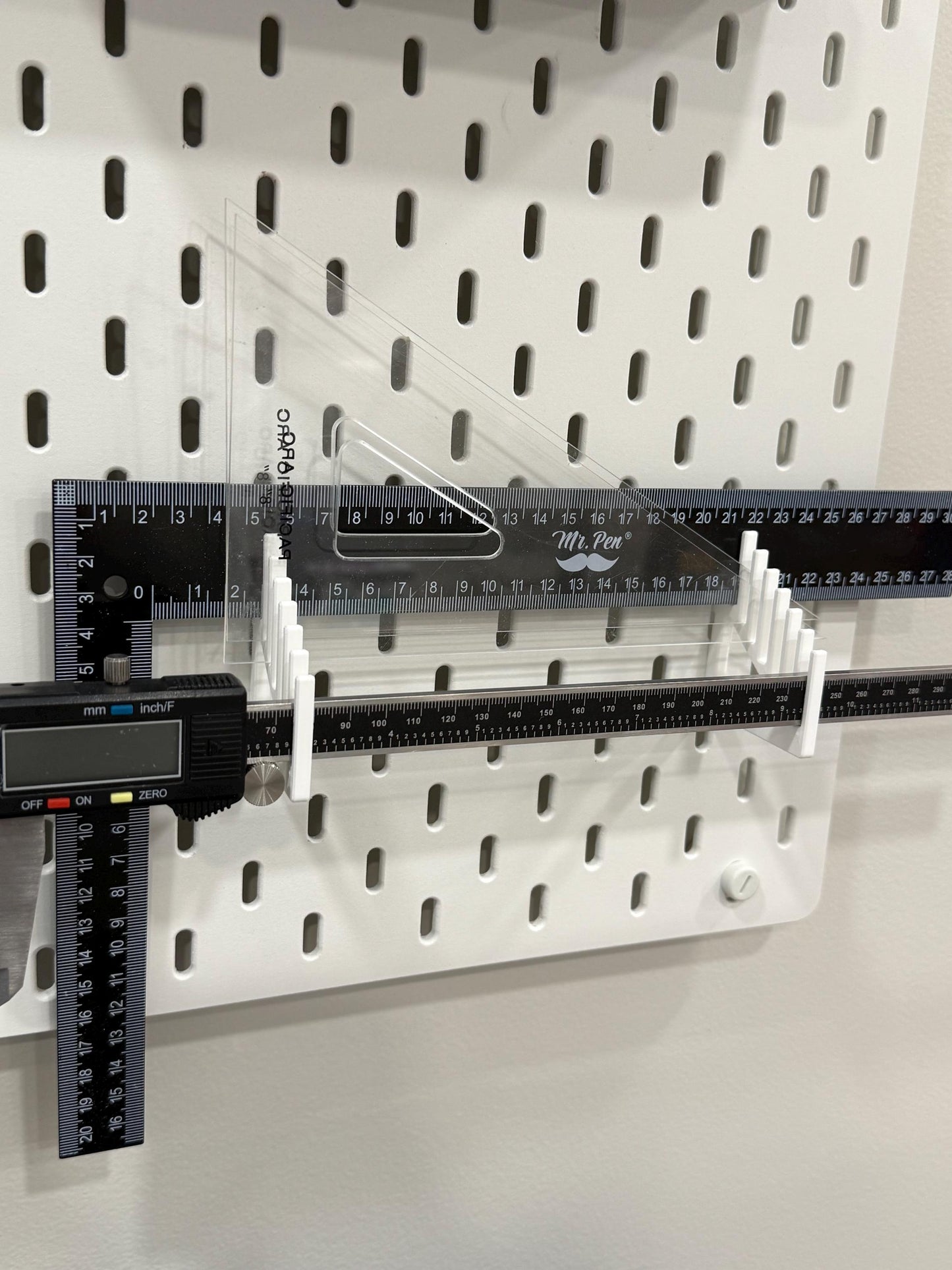 Ruler Holder for IKEA SKADIS Pegboards - Multiple Styles & Colors