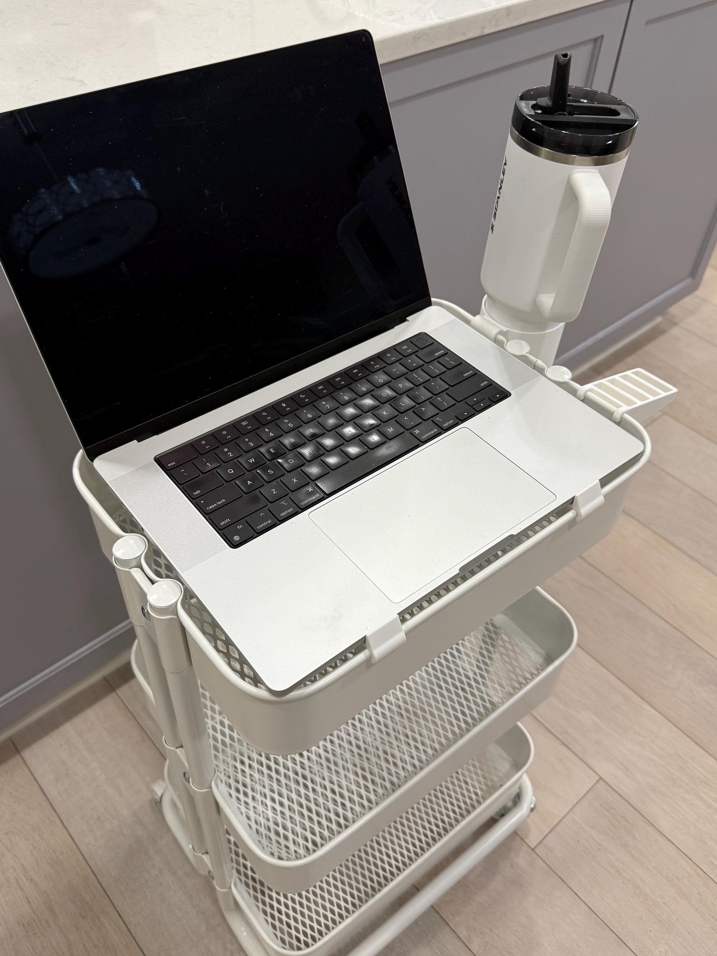 RASKOG Laptop Holder – Clip-On Brackets for IKEA RÅSKOG Cart