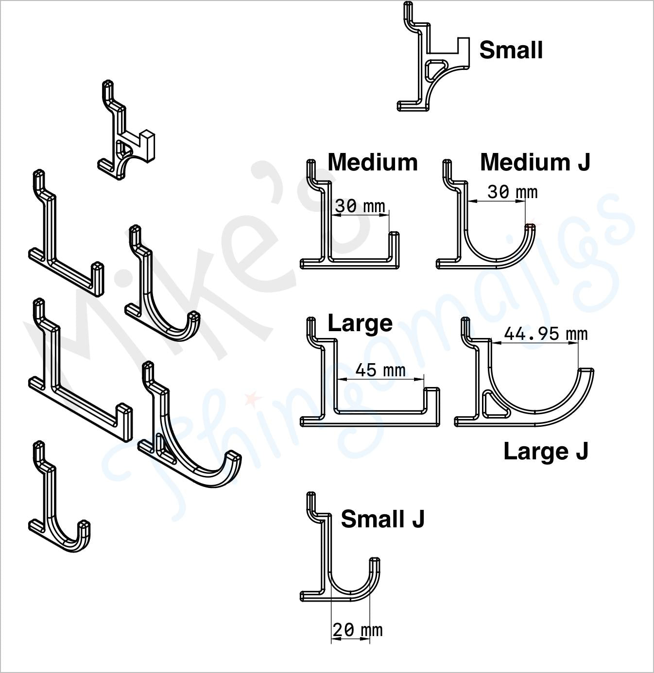 Brightroom Pegboard Hooks – Small, Medium, Large | Standard & J-Style | 3D Printed for Target Brightroom Boards