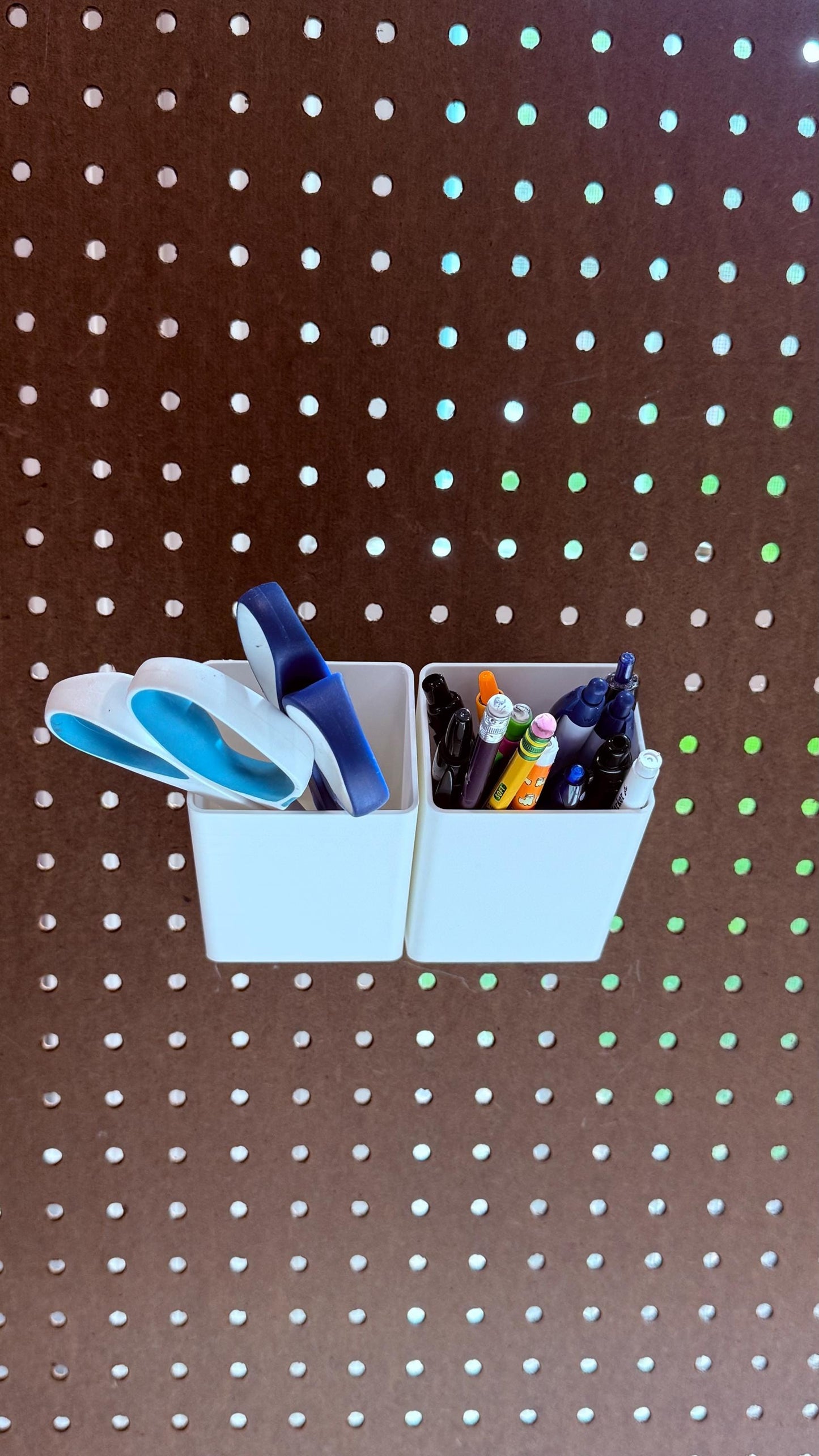 1/4” Pegboard Slanted Pencil Holder – Multiple Sizes – Open Style – 3D Printed Organizer – 30+ Colors