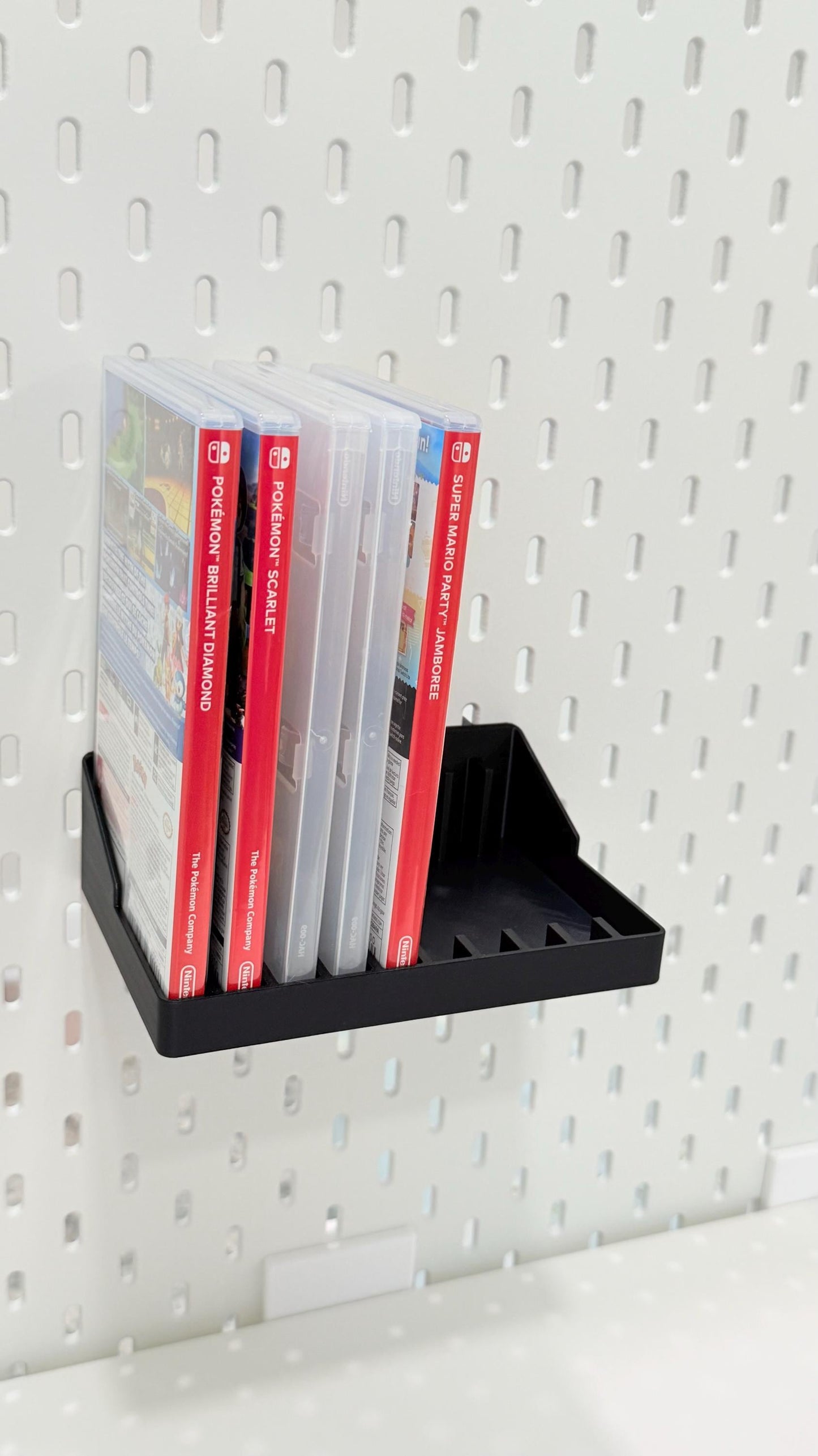 Nintendo Switch Game Box Holder – Fits 10 Cases – SKÅDIS Pegboard Compatible Storage Shelf for Game Case Organization