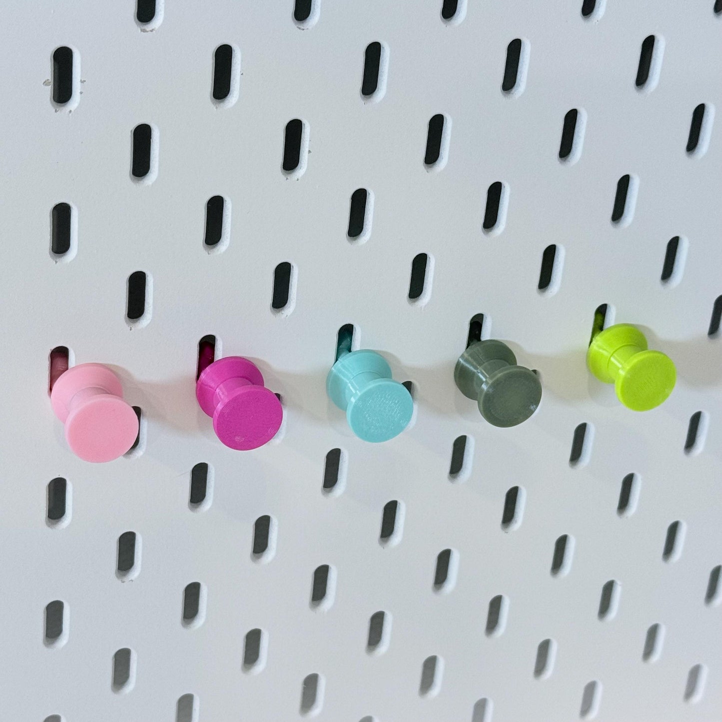 Magnetic Pegs for IKEA SKÅDIS Pegboards - 3D Printed Push Pins with Neodymium Magnets - Photo, Note and Memo Holder - 30+ Colors