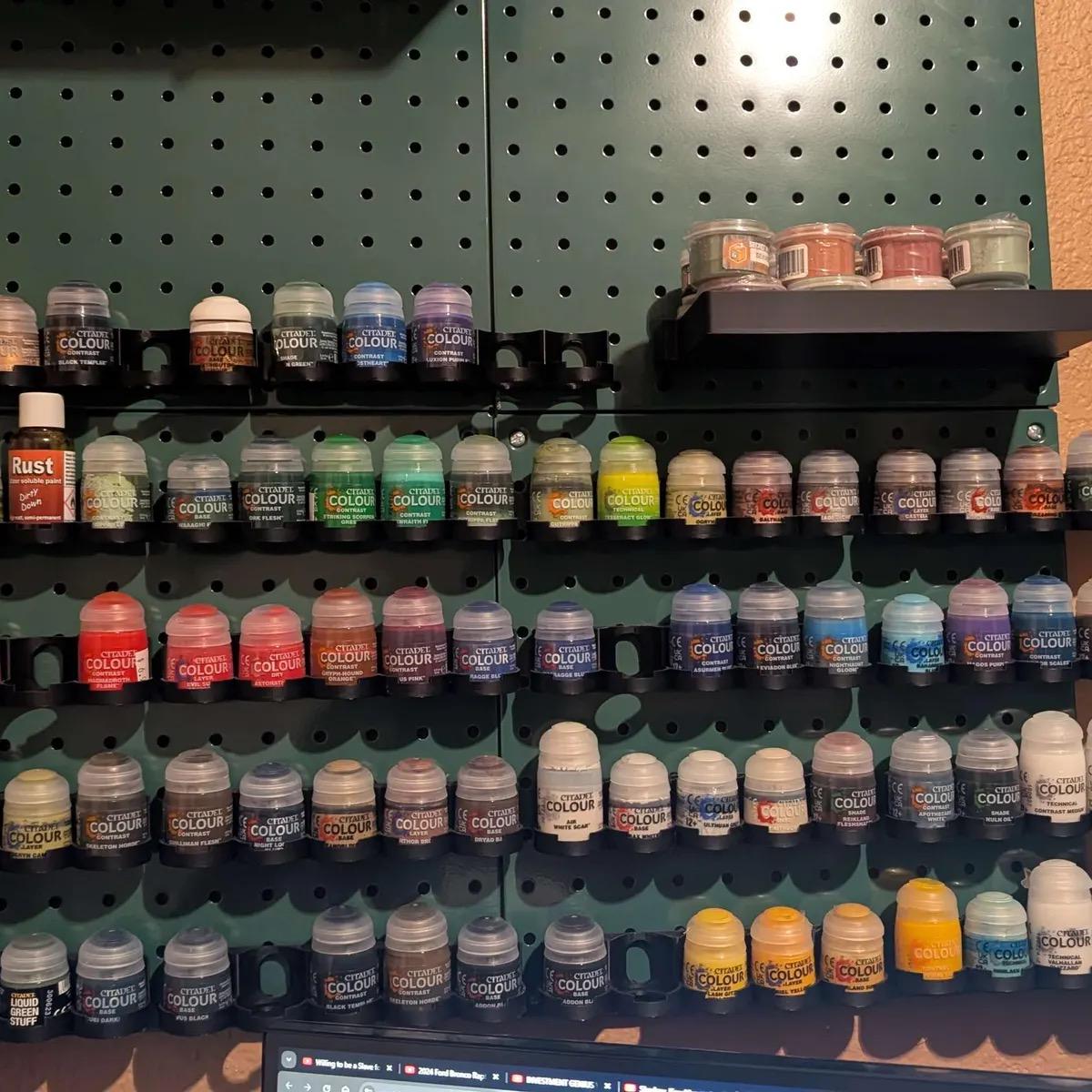 Pegboard Shelves for Standard 1/4" Holes - 3D Printed Custom Sizes & Colors - Tool, Craft Room and Garage Organizer - 30+ Colors