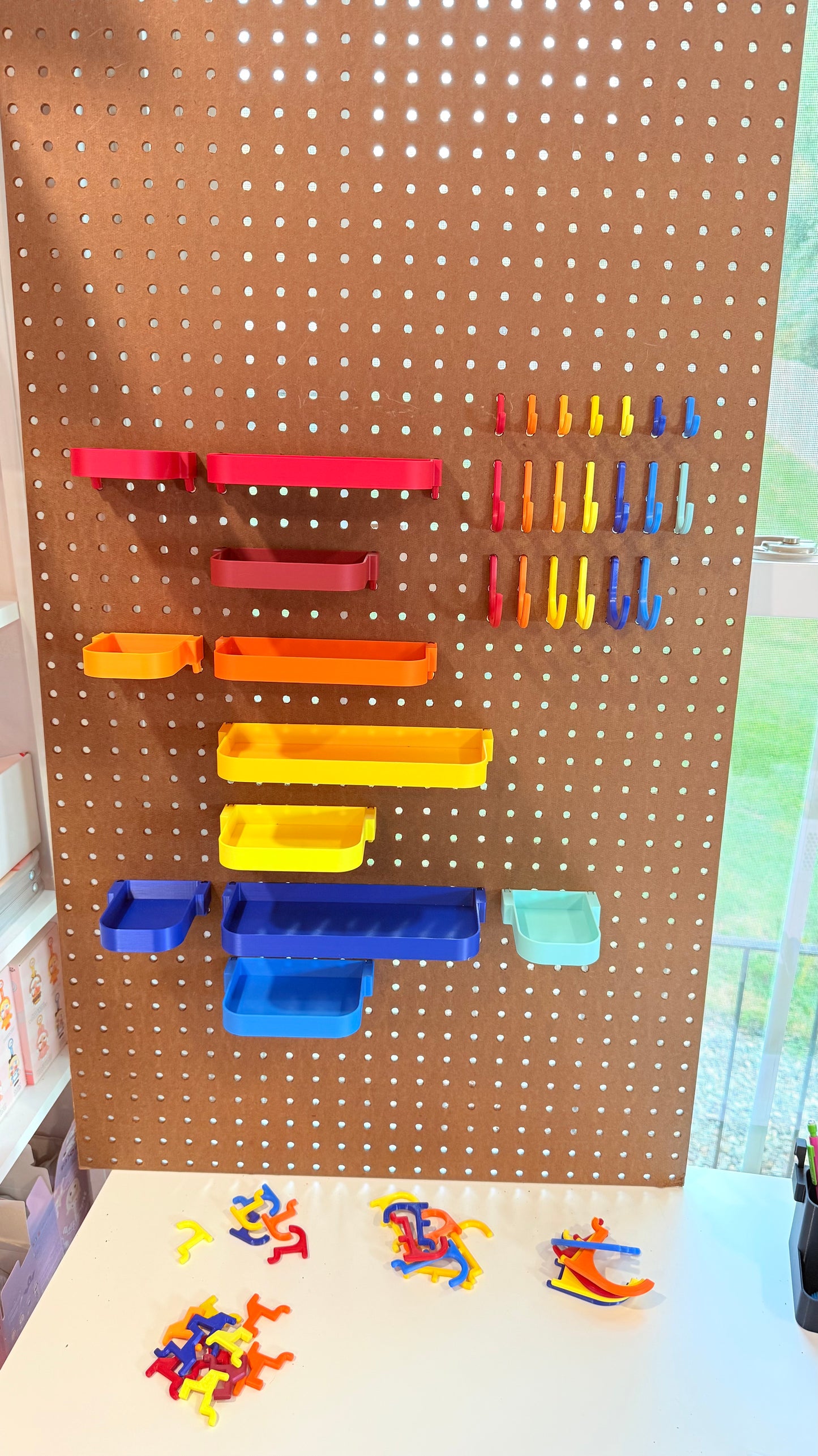 Pegboard Shelves for Standard 1/4” Holes – Custom Sizes & Colors