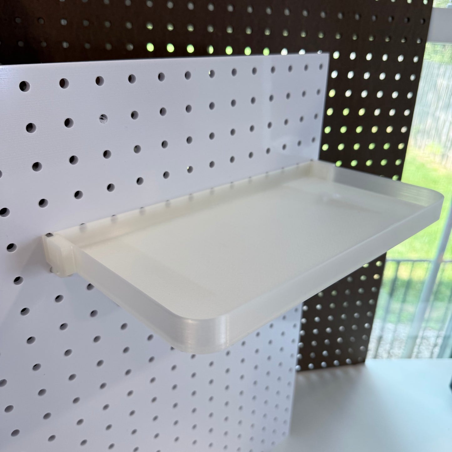 Pegboard Shelves for Standard 1/4” Holes – Custom Sizes & Colors