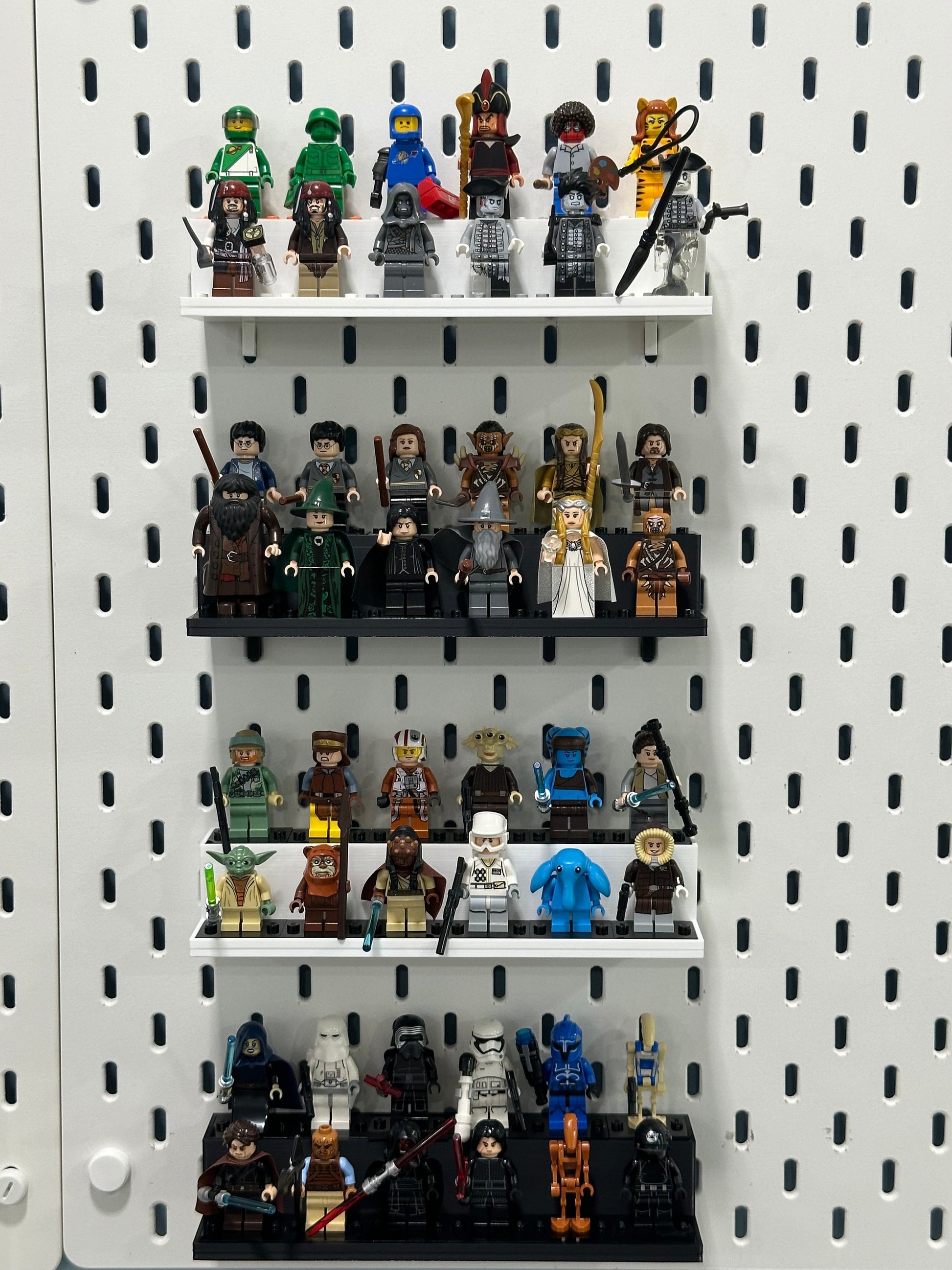 LEGO Minifigure display shelf for IKEA SKADIS pegboard