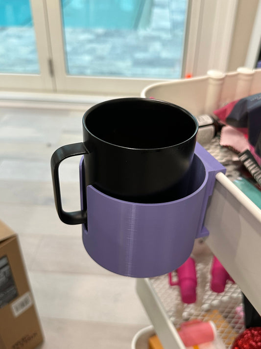 Cup and Mug holder for the IKEA RASKOG Utility Cart, 2 sizes, 30+ colors