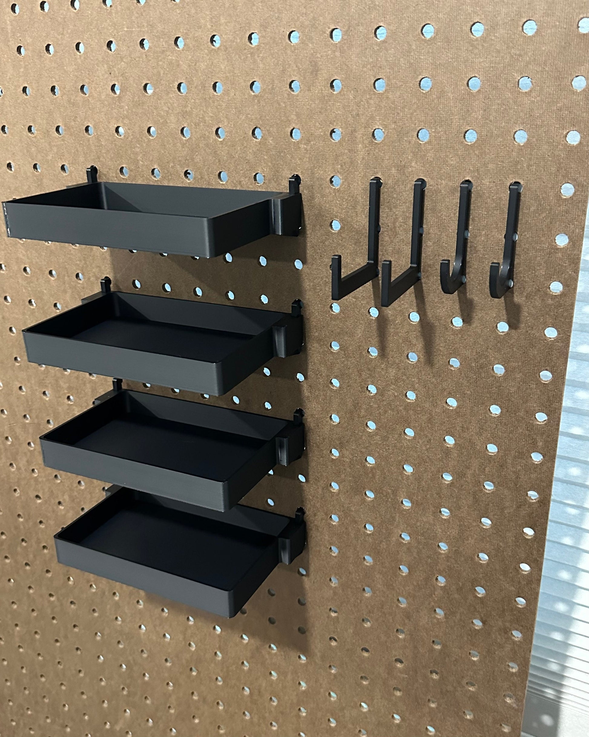 Pegboard Hooks Compatible with Standard 1/4” Pegboards – Durable Organizer Set for Garage, Workshop, Craft Room Storage