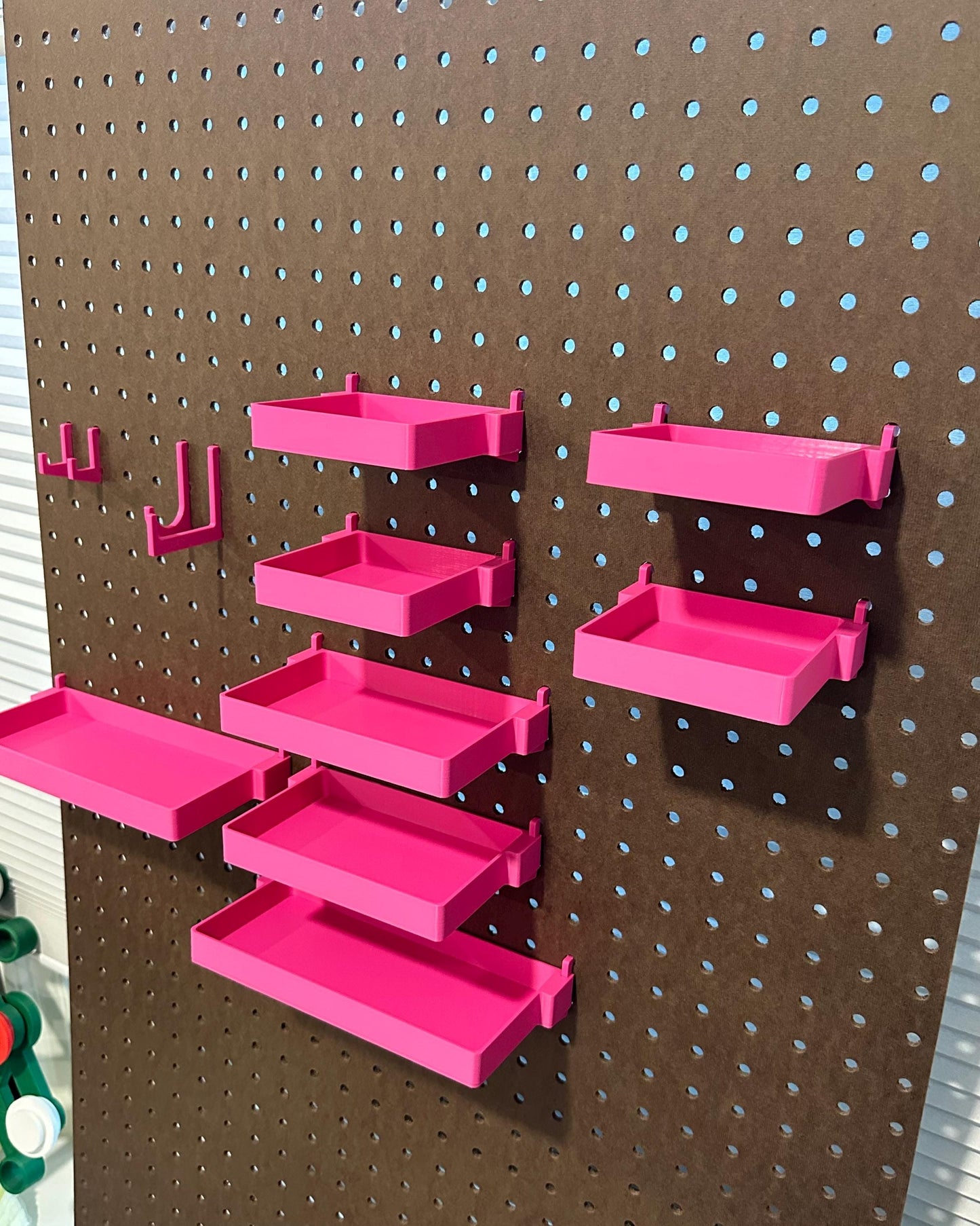 Pegboard Shelves for Standard 1/4” Holes – Custom Sizes & Colors