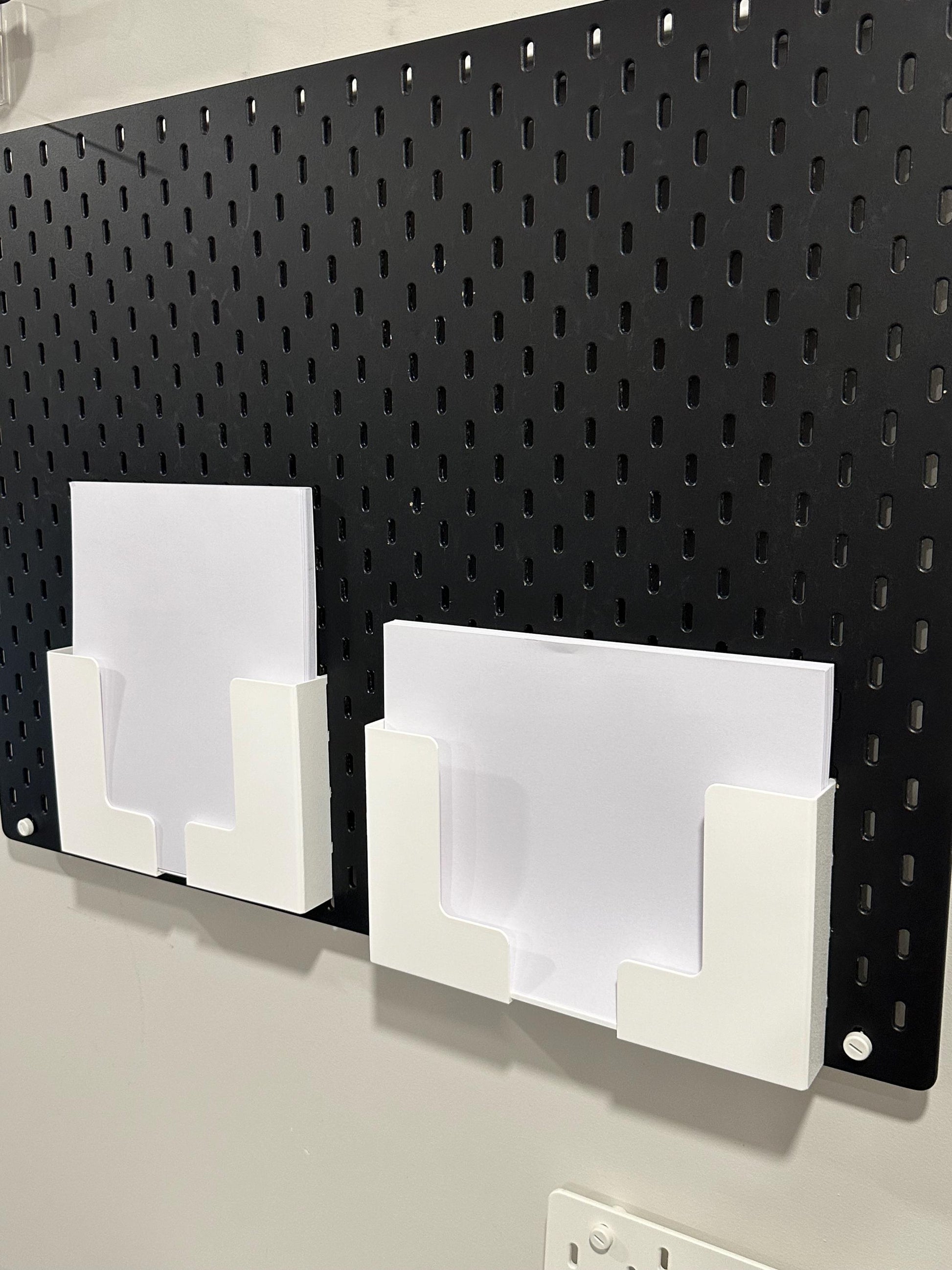 Adjustable Paper Holder for IKEA SKÅDIS Pegboard – Custom Pegboard Organizer