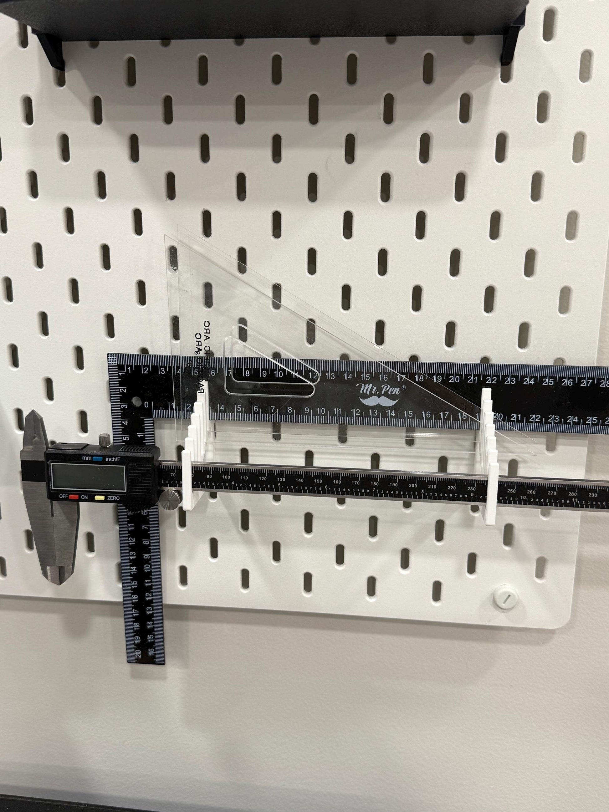 Ruler Holder for IKEA SKADIS Pegboards - Multiple Styles & Colors