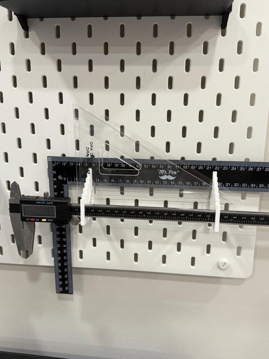 Ruler Holder for IKEA SKÅDIS Pegboards - 3D Printed Quilting, Sewing and Drafting Tool Organizer - 30+ Colors - Holds up to 7 Rulers