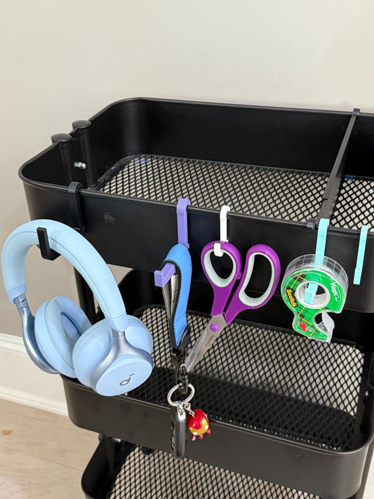 IKEA RÅSKOG Cart Hooks - 3D Printed in Small, Medium, Large + J-Style for Crafts, Sewing, Nursery - 30+ Colors