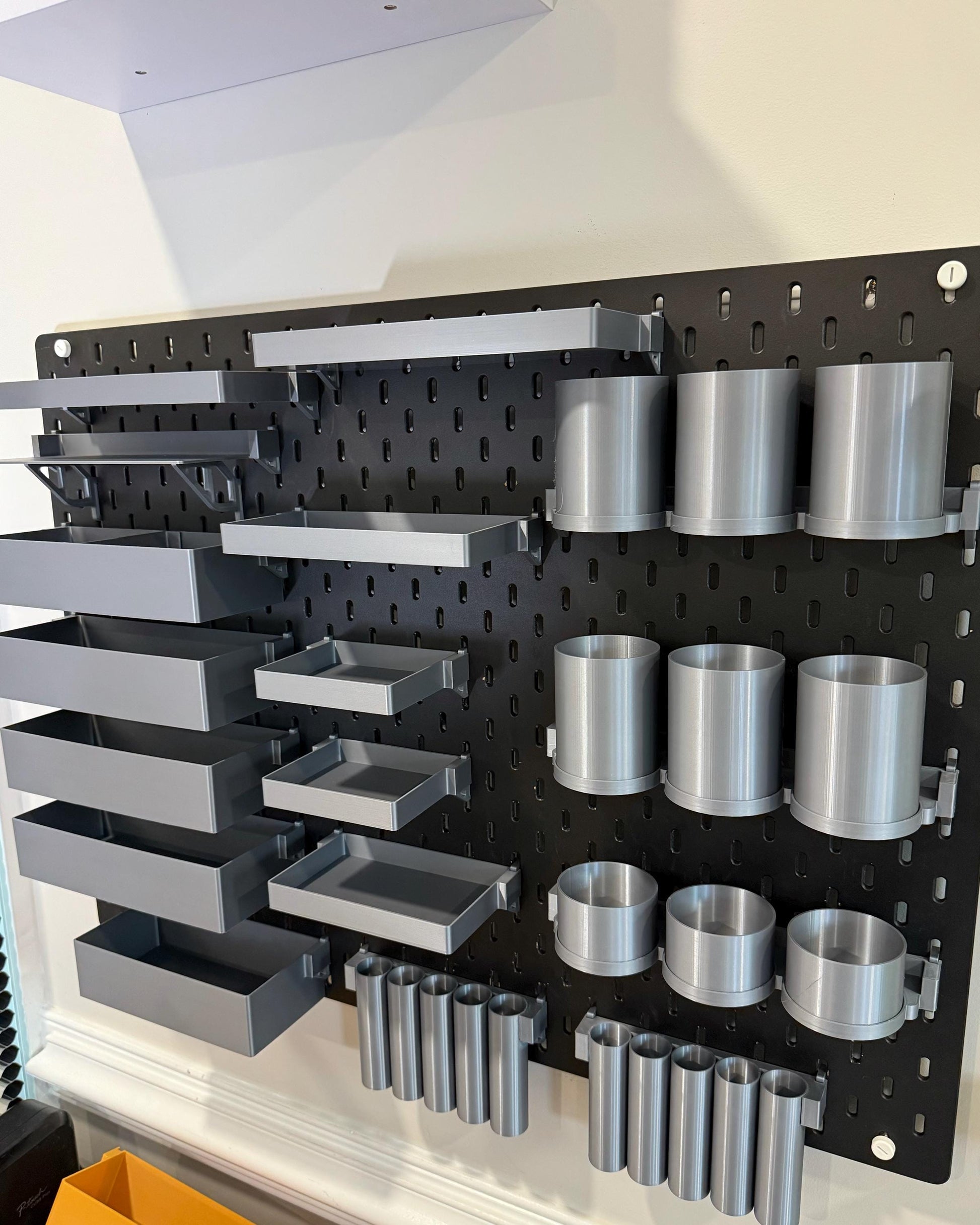 Bins in multiple sizes for IKEA SKADIS and RASKOG, unique design that works with both, 30+ colors and many sizes