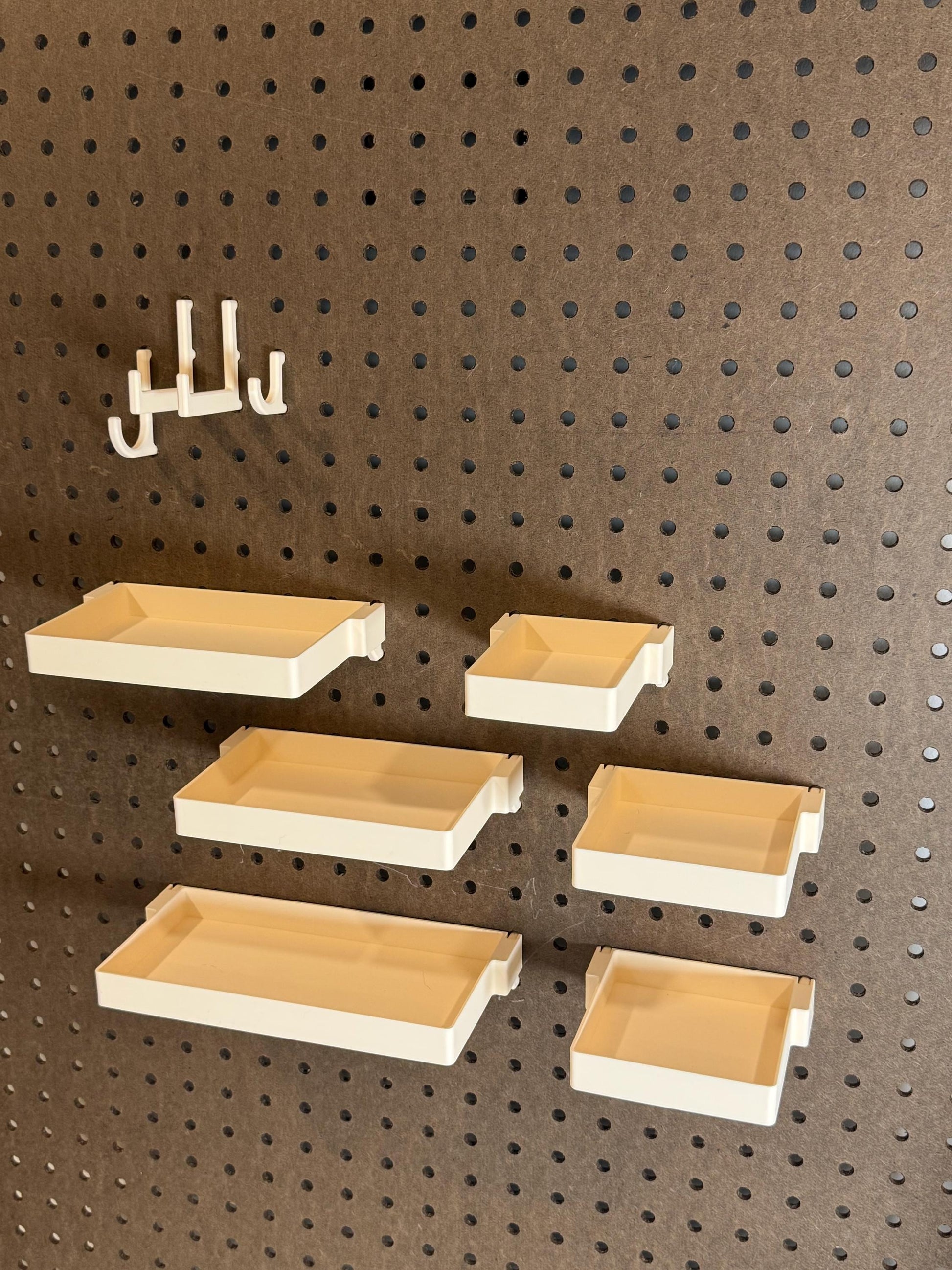 Pegboard Accessories for 1/4" Boards – Hooks, Shelves, Bins & More