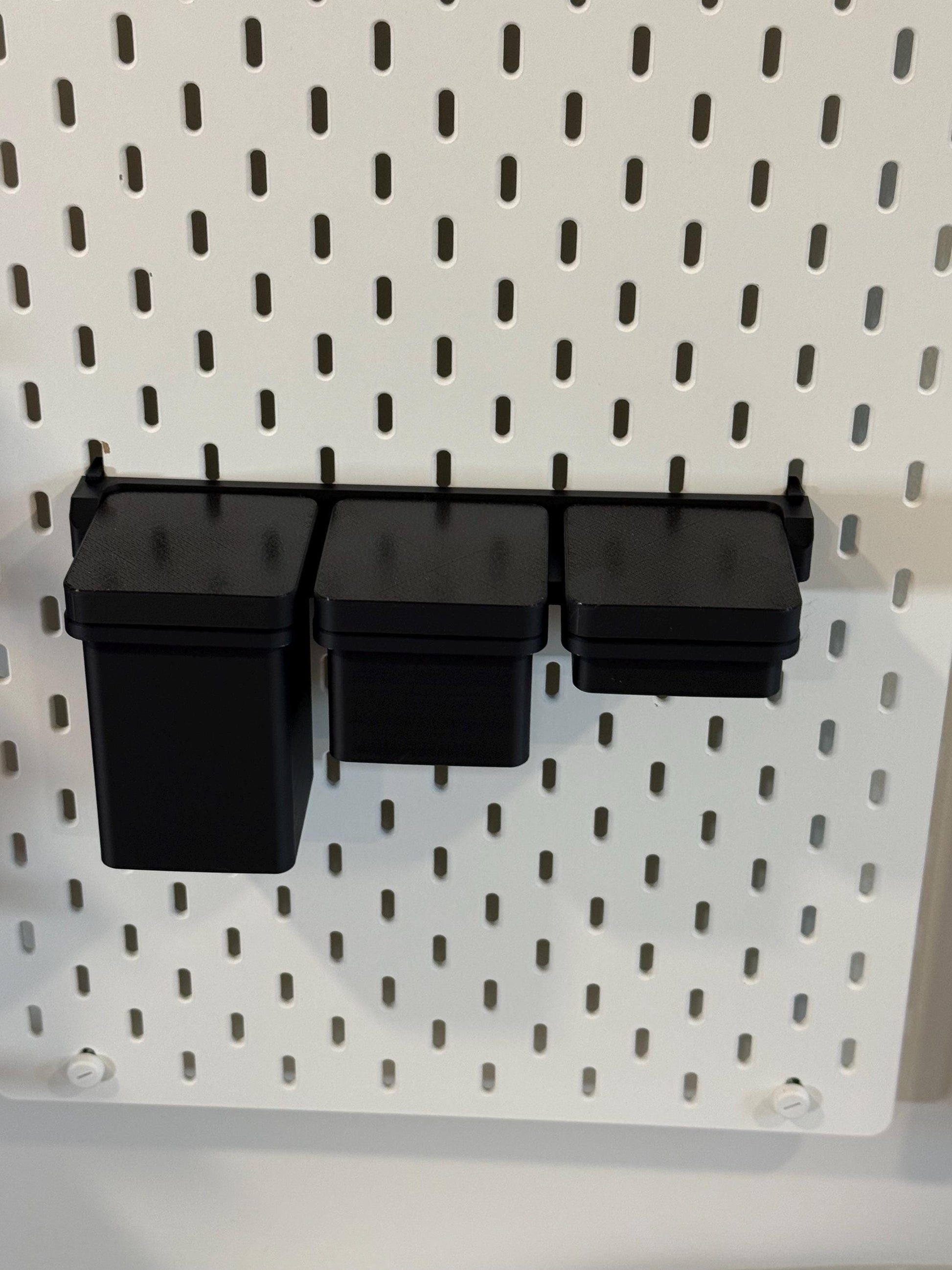 Removable Bins for IKEA SKADIS and RASKOG, unique design that work with both, comes in 30+ colors and 3 sizes