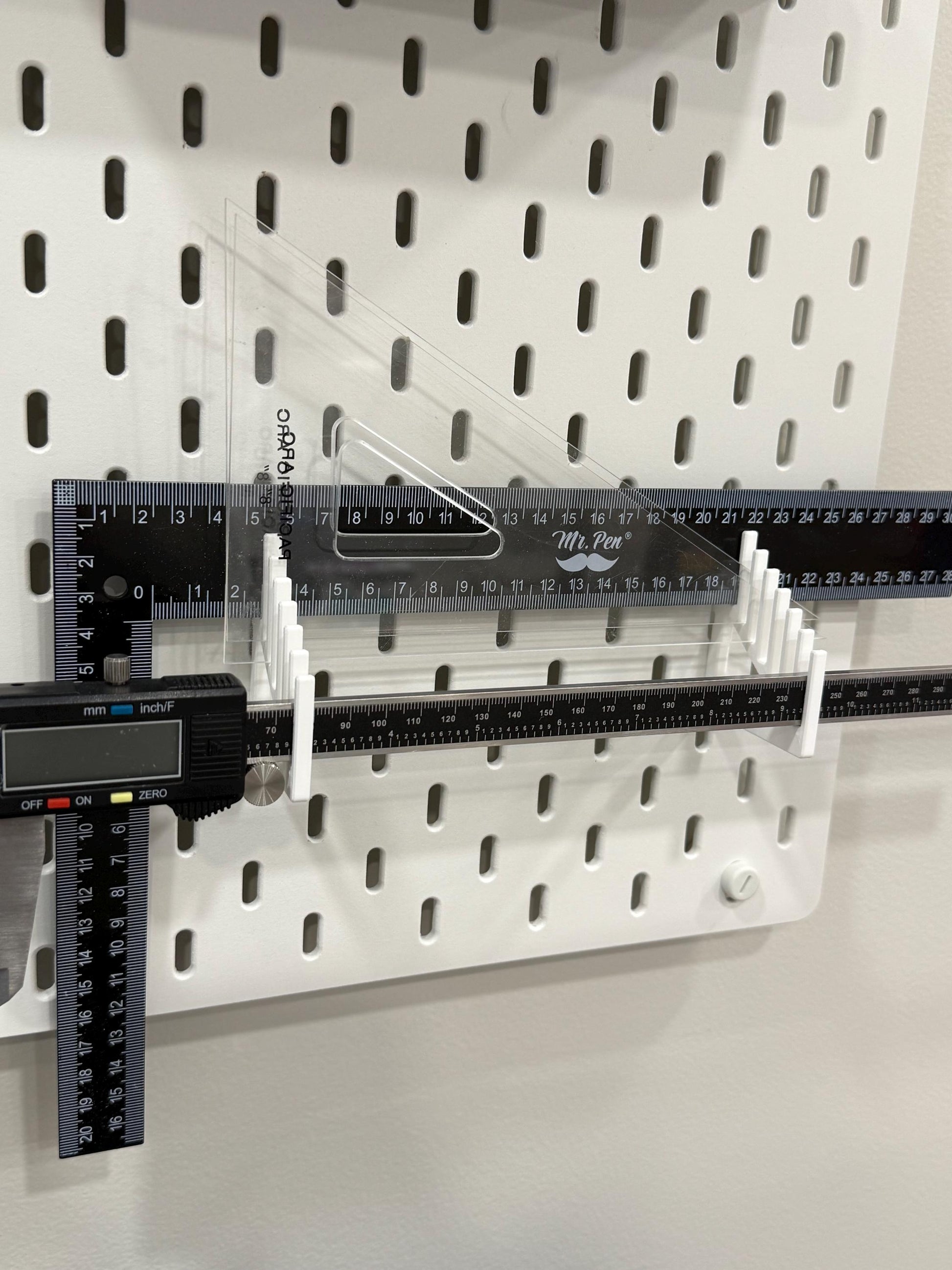 Ruler Holder for IKEA SKADIS Pegboards - Multiple Styles & Colors