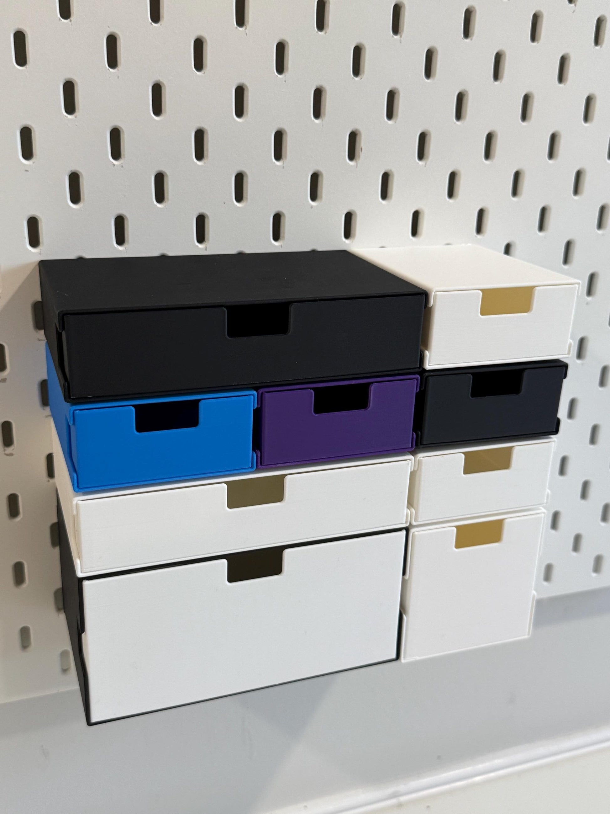 Modular Drawers for IKEA SKÅDIS Pegboard – Custom Sizes & Colors, Pegboard Storage Drawers for Craft Room, Office, Garage Organization
