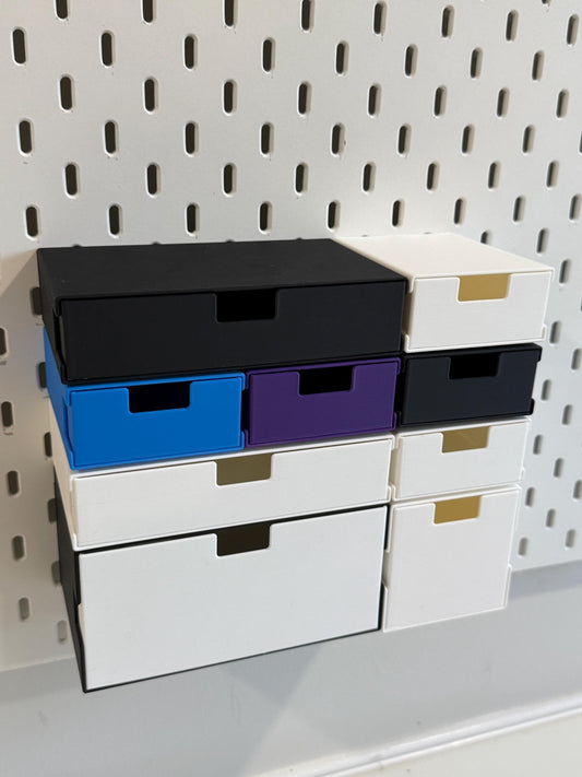 Modular Drawers for IKEA SKÅDIS Pegboard – Custom Sizes & Colors, Pegboard Storage Drawers for Craft Room, Office, Garage Organization
