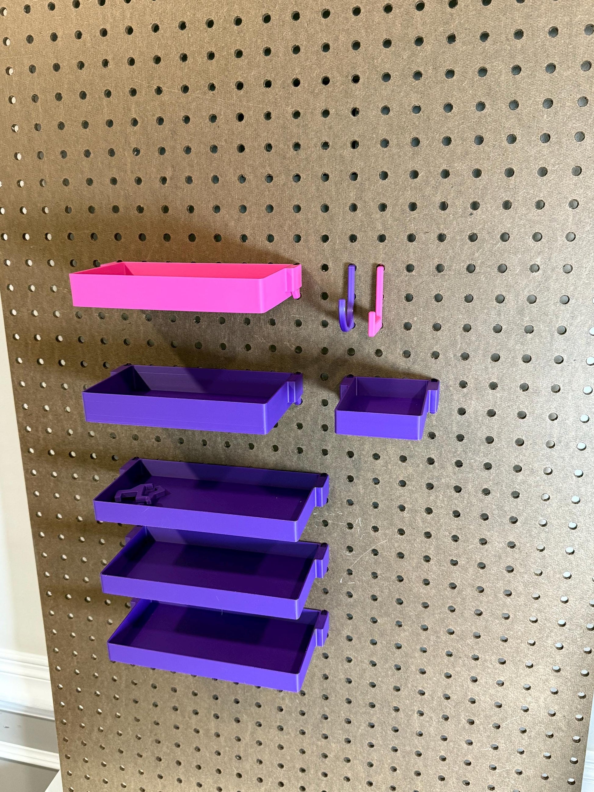 Pegboard Accessories for 1/4" Boards – Hooks, Shelves, Bins & More