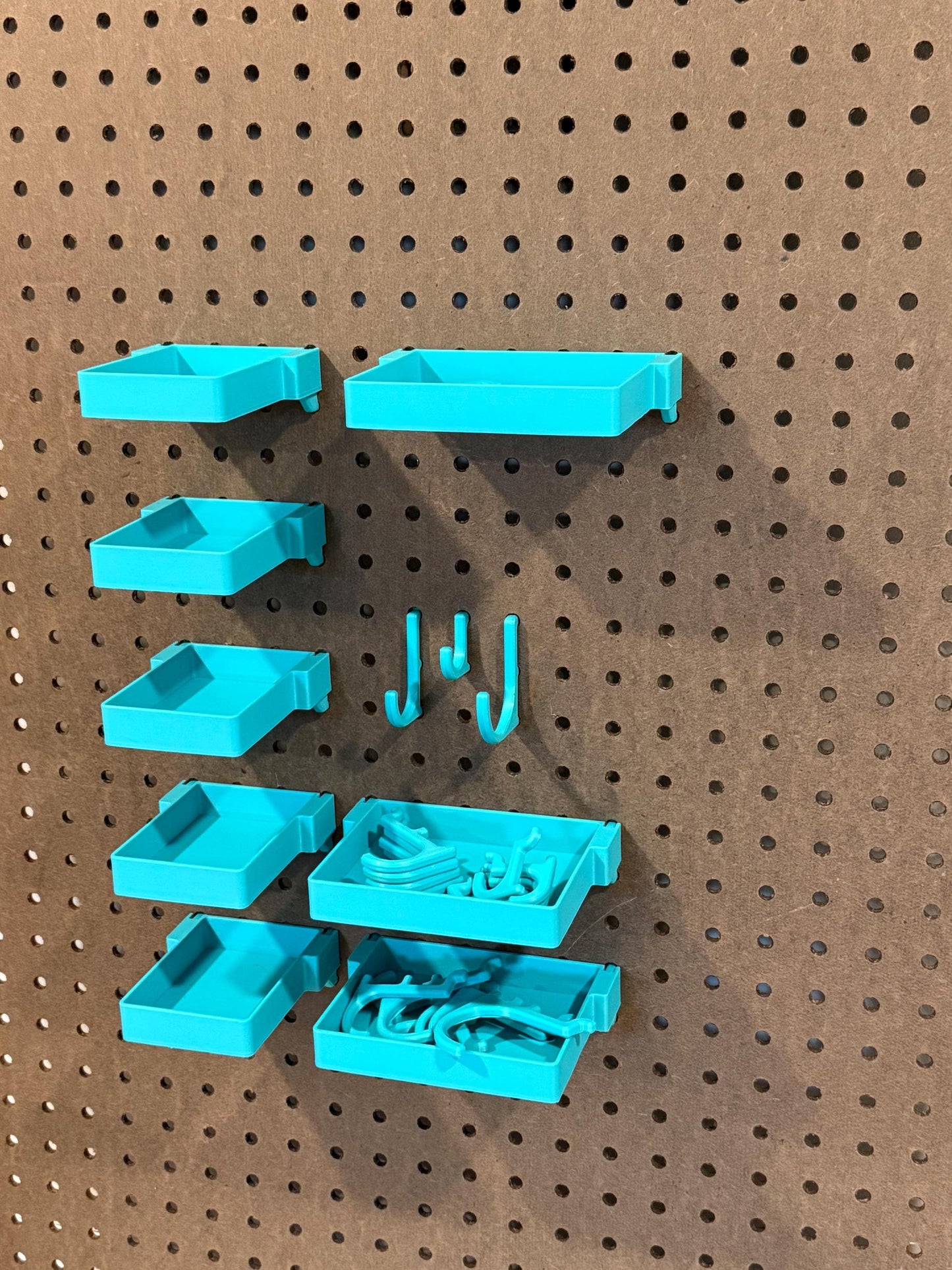Pegboard Accessories for 1/4" Boards – Hooks, Shelves, Bins & More