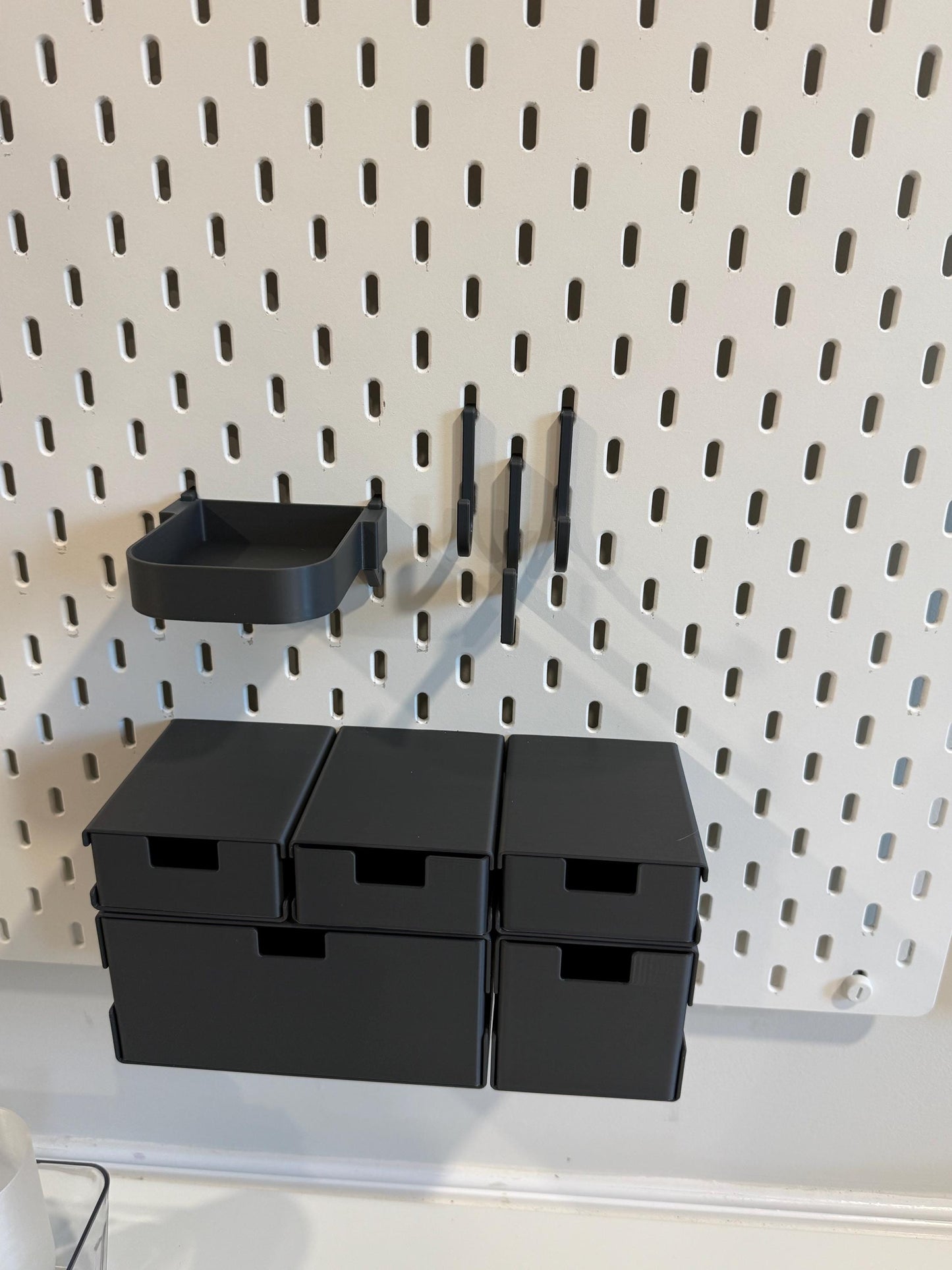IKEA SKÅDIS Pegboard Drawers - Modular Stackable Storage Organizer - Custom Sizes & Colors - 3D Printed - 30+ Colors