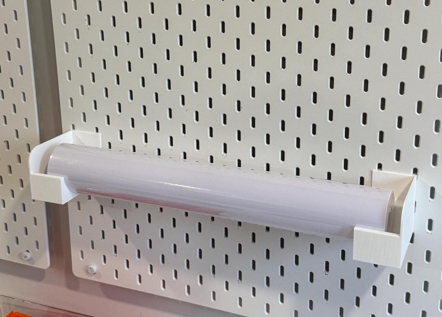 Paper Roll Holder for IKEA SKADIS pegboard (up to 2.6" diameter rolls)