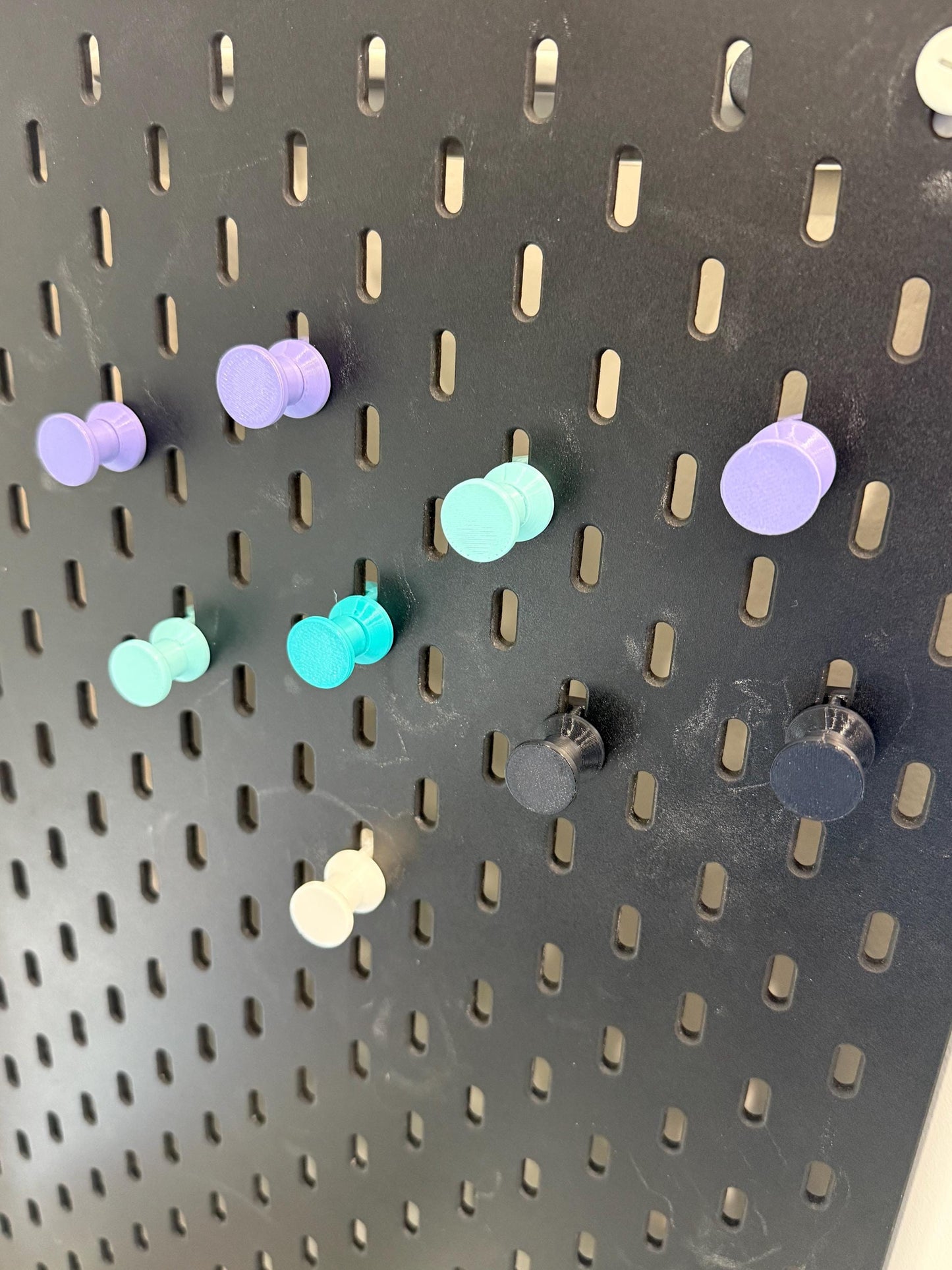 Magnetic Pegs for IKEA SKÅDIS Pegboards - 3D Printed Push Pins with Neodymium Magnets - Photo, Note and Memo Holder - 30+ Colors