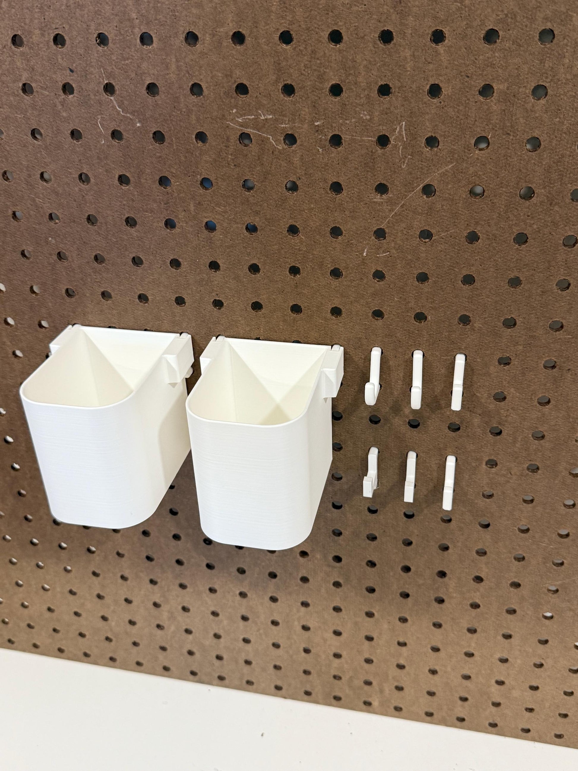 Bins in Multiple Sizes for Standard 1/4” Pegboard – Custom Pegboard Storage for Craft Room, Office, Garage Organization