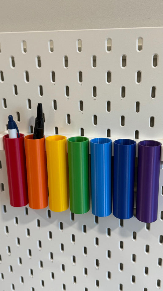 SKÅDIS Pegboard Storage Tube Organizer - 3D Printed Multi-Tube Holder for Pens, Brushes, Tools - Råskog Cart - 30+ Colors