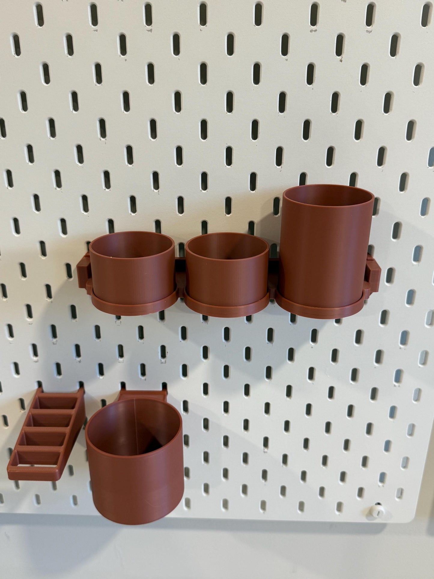Tumbler and Bottle holder for the IKEA SKADIS pegboard, multiple sizes and 30+ colors