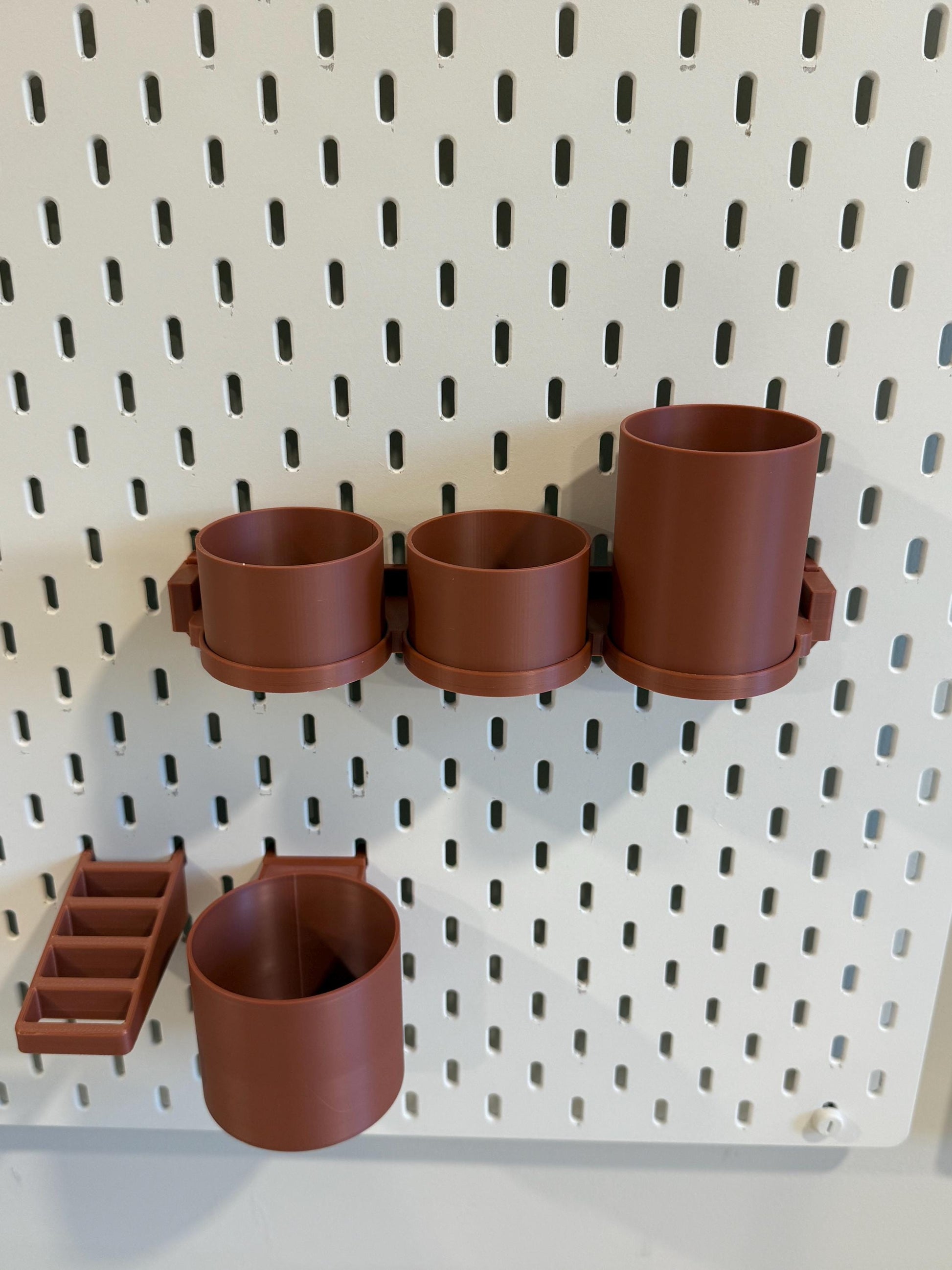 Tumbler and Bottle holder for the IKEA SKADIS pegboard, multiple sizes and 30+ colors