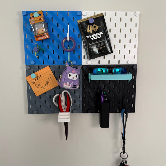 Mini SKÅDIS Board – 3D Printed IKEA Organizer, Includes Suction and Command Mounts, Bundles with Hooks, Pins, Bins and Shelf