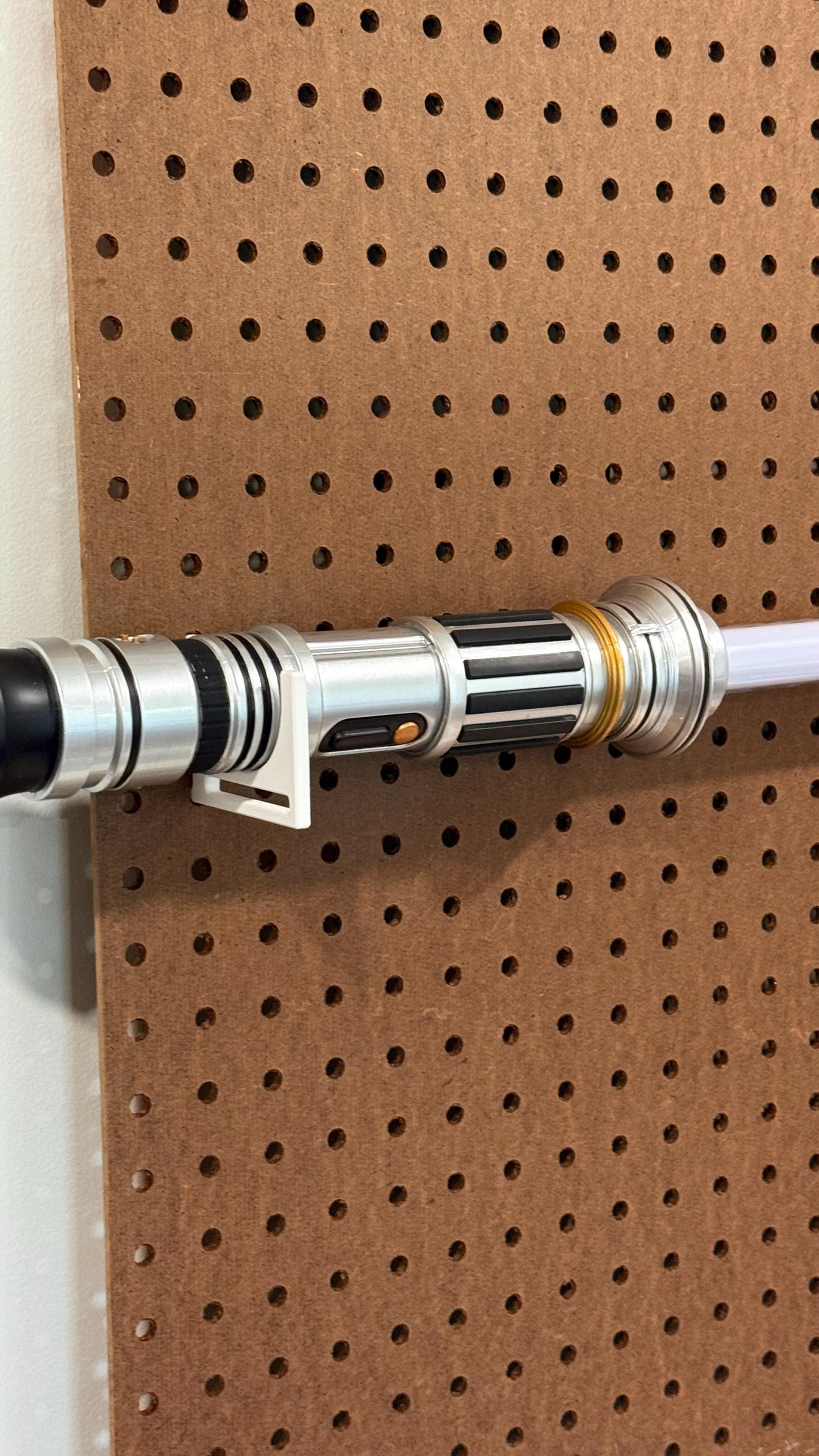 Lightsaber Mount – Hilt + Blade Display Hook Set (Fits 1/4” Pegboard)