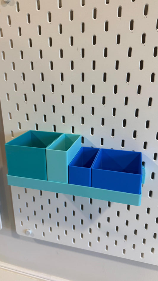 Shelf Insert Bins for SKÅDIS Shelves – Small, Medium, Large – 1", 2", 3" Heights – Modular Storage Bins | 3D Printed Organizer