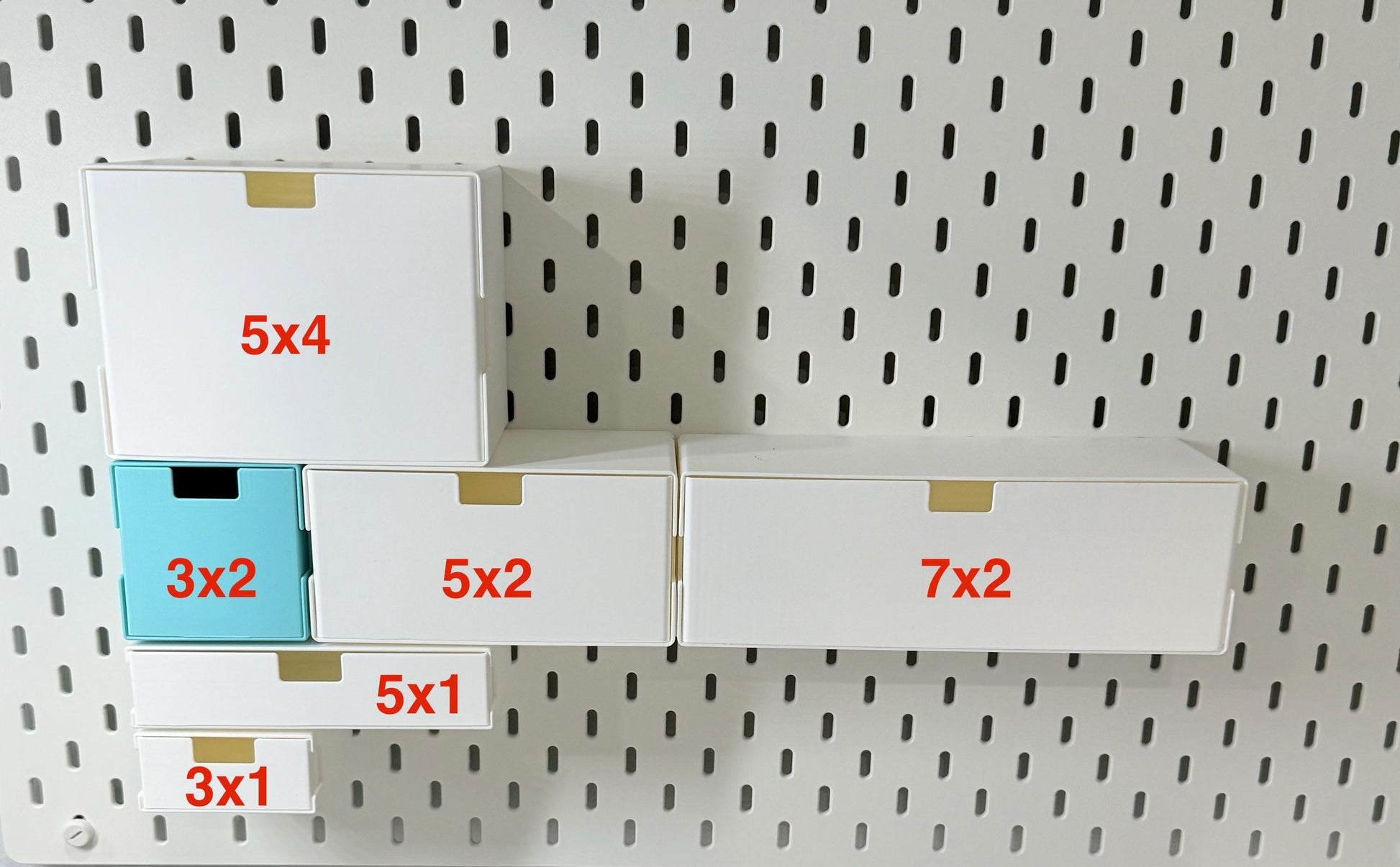 Modular Drawers for IKEA SKÅDIS Pegboard – Custom Sizes & Colors, Pegboard Storage Drawers for Craft Room, Office, Garage Organization