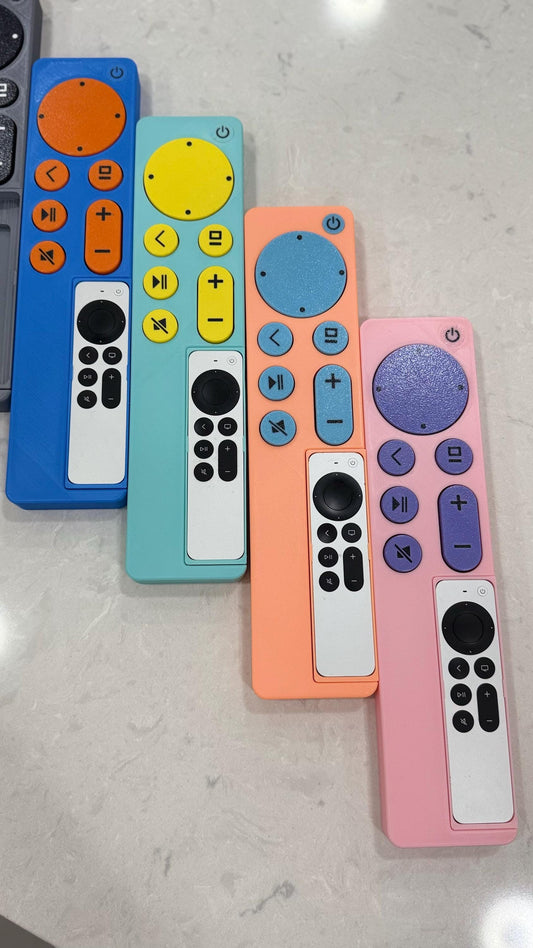 Oversized Apple TV Remote Case with Fidget Buttons – Siri Remote Gen 3 Compatible, 30+ Colors