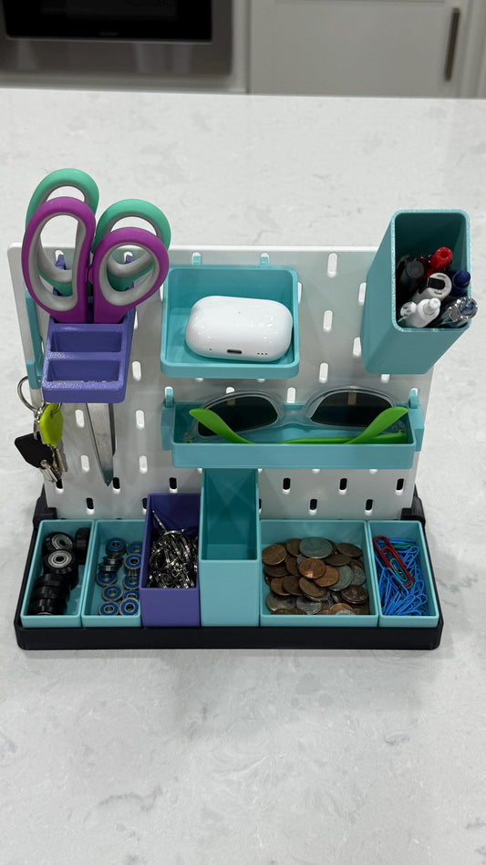SKÅDIS Desktop Board with Modular Tray – Freestanding Pegboard for Desk Organization (3 Sizes Available)